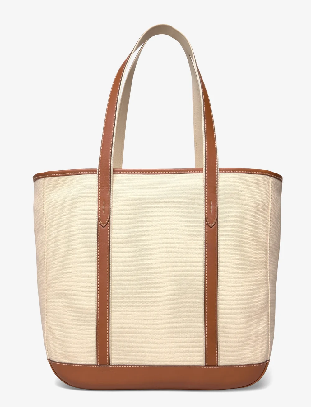 Polo Ralph Lauren - CANVAS/LEATHER-MD SHP TTE-TTE-MED - sacs en toile - ecru/cuoio - 1