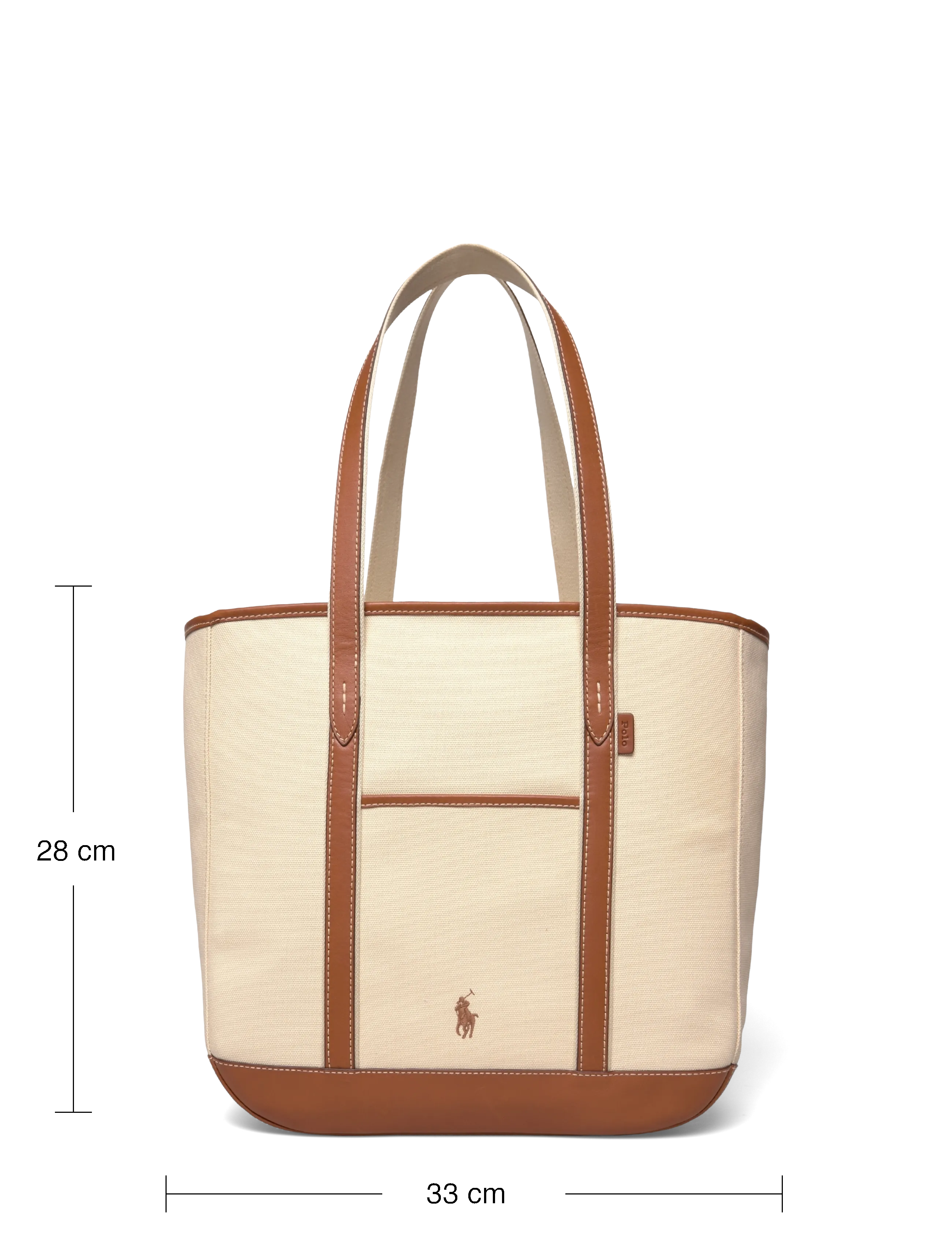 Polo Ralph Lauren - CANVAS/LEATHER-MD SHP TTE-TTE-MED - sacs en toile - ecru/cuoio - 4