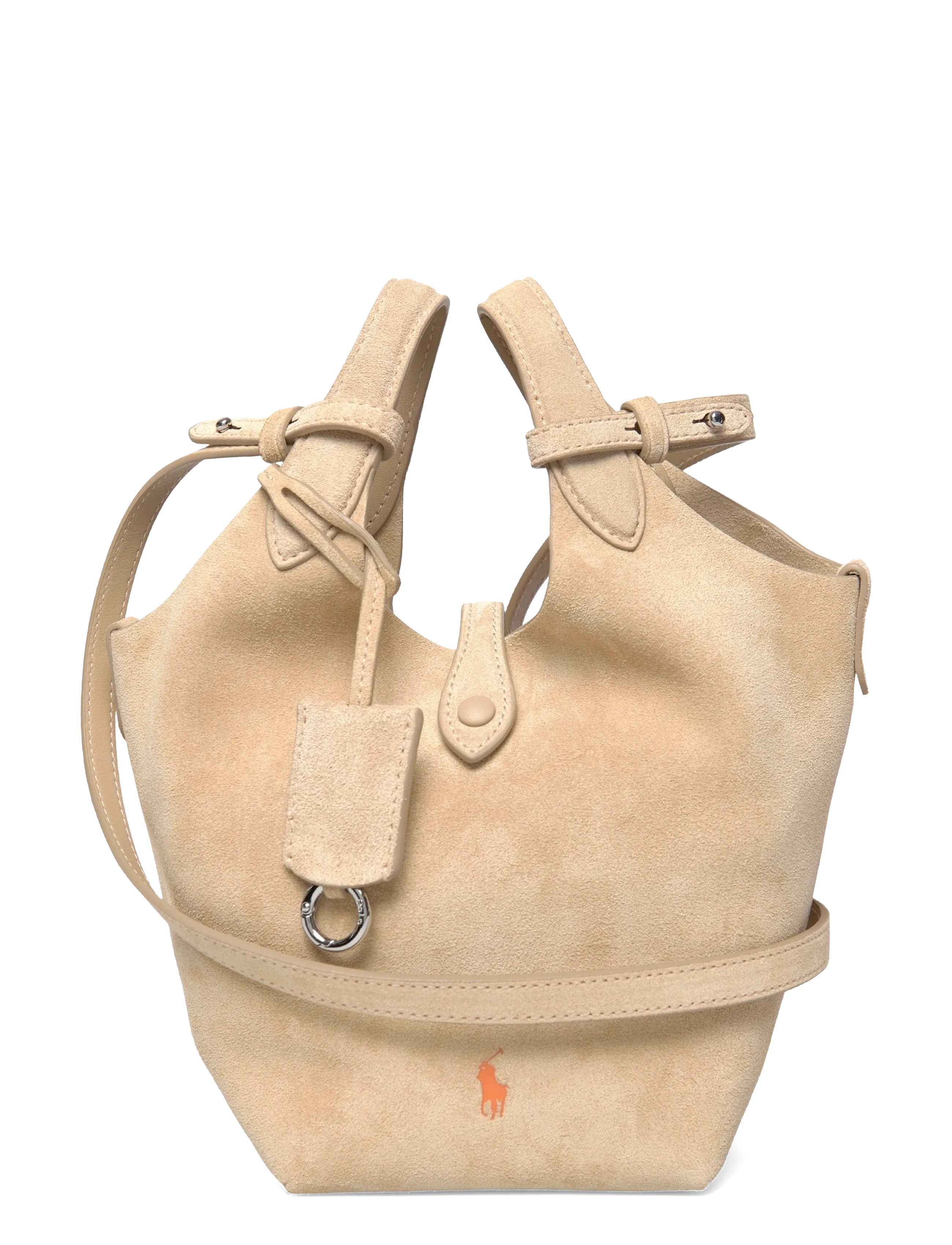 Polo Play Suede Small Tote & Crossbody - CASHEW