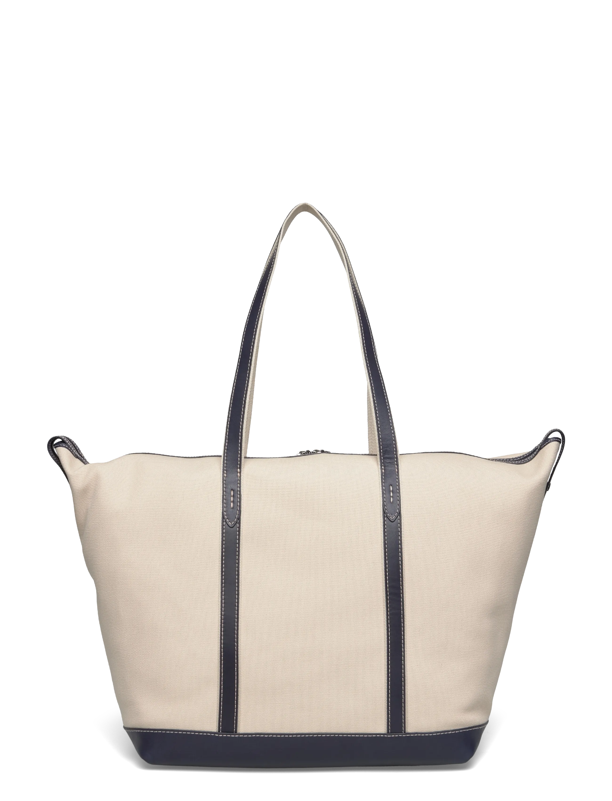 Polo Ralph Lauren - CANVAS/LEATHER-LG SHP TTE-TTE-LRG - shopper - ecru/navy - 1