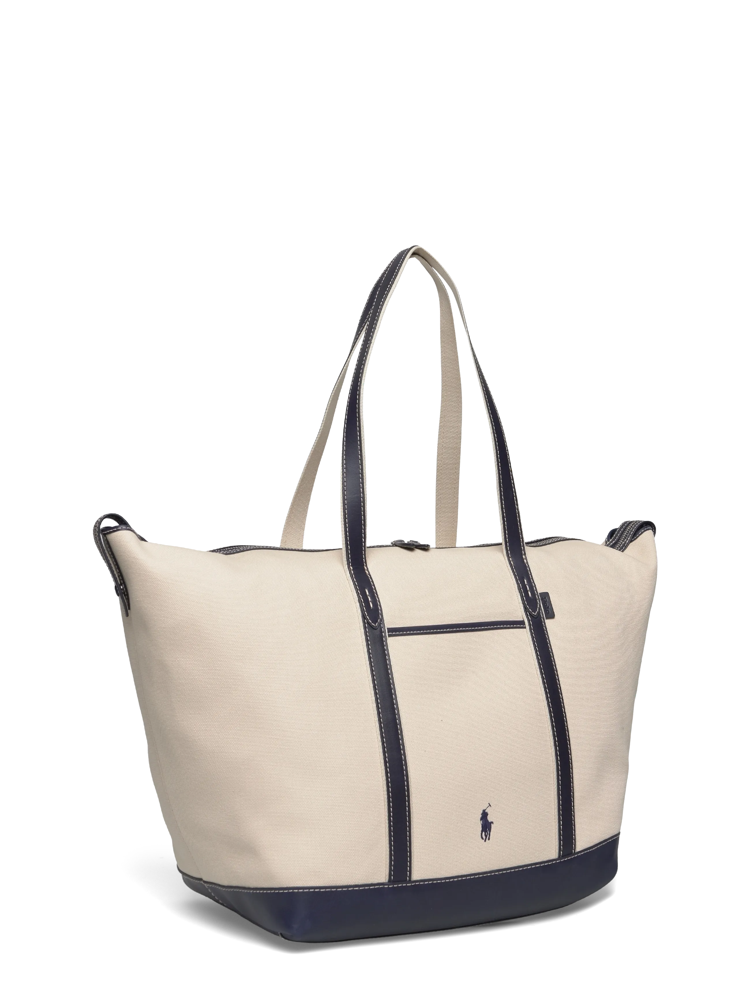 Polo Ralph Lauren - CANVAS/LEATHER-LG SHP TTE-TTE-LRG - shopper - ecru/navy - 2