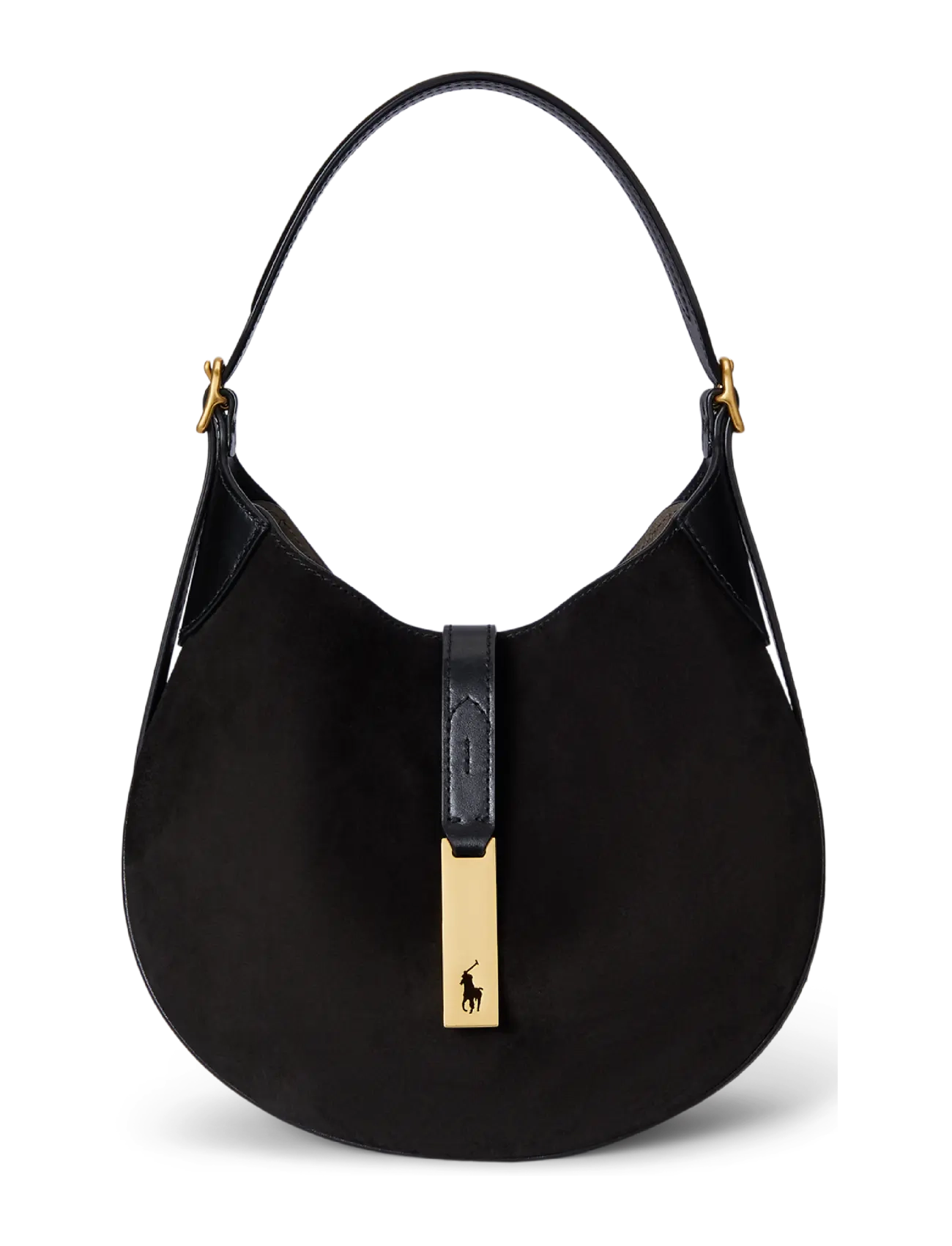 Polo Ralph Lauren SUEDE/LEATHER-P ID SM SH S-SBA-SMA - Schultertaschen - BLACK/G L / black