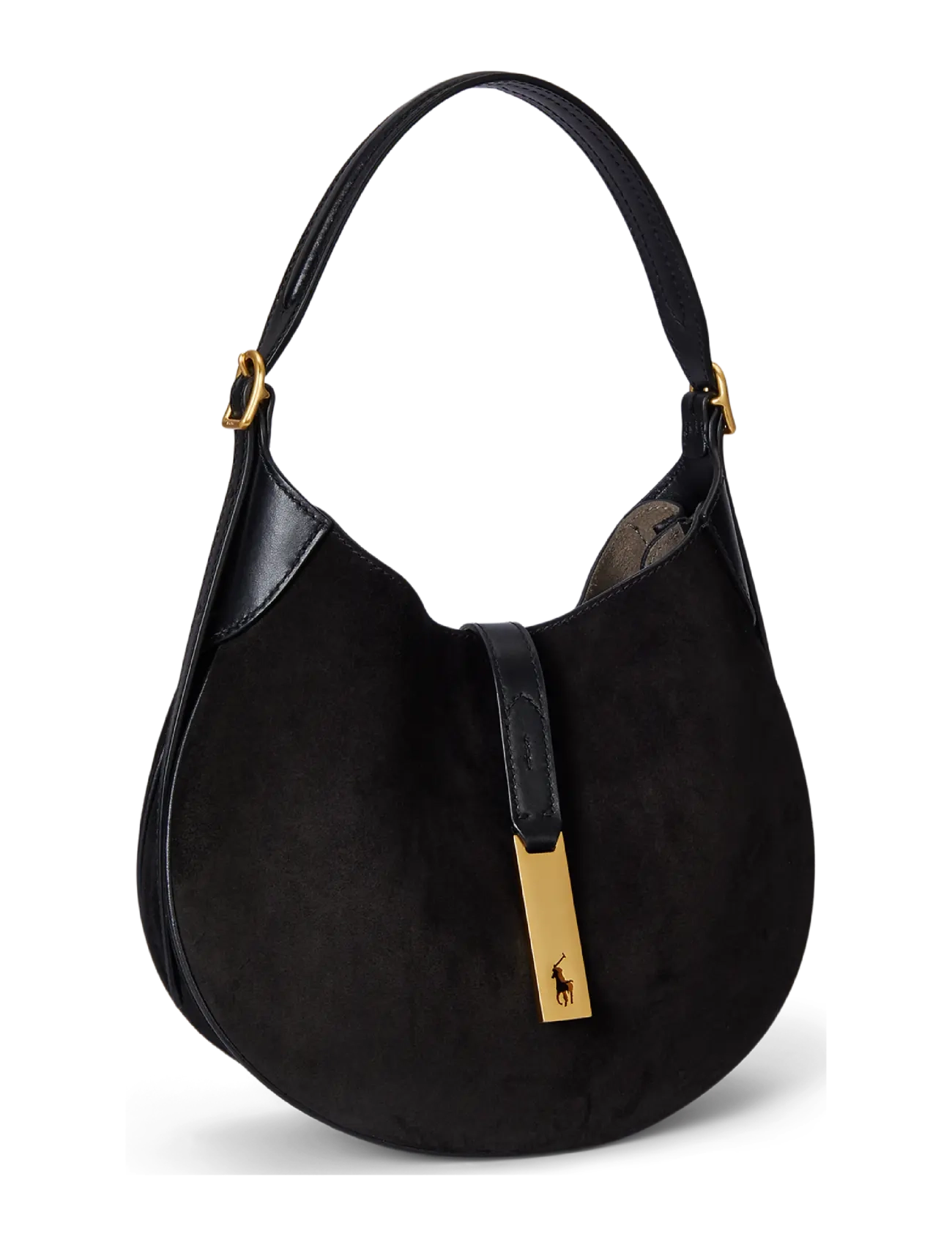 Polo Ralph Lauren - SUEDE/LEATHER-P ID SM SH S-SBA-SMA - schultertaschen - black/g l - 3