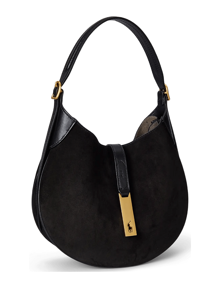 Polo Ralph Lauren - SUEDE/LEATHER-P ID SM SH S-SBA-SMA - schultertaschen - black/g l - 3