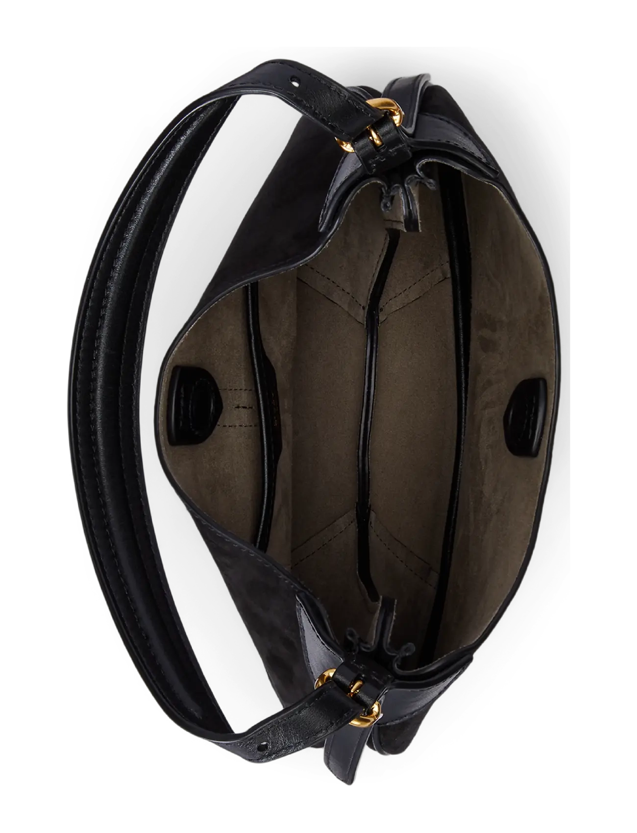 Polo Ralph Lauren - SUEDE/LEATHER-P ID SM SH S-SBA-SMA - schultertaschen - black/g l - 4