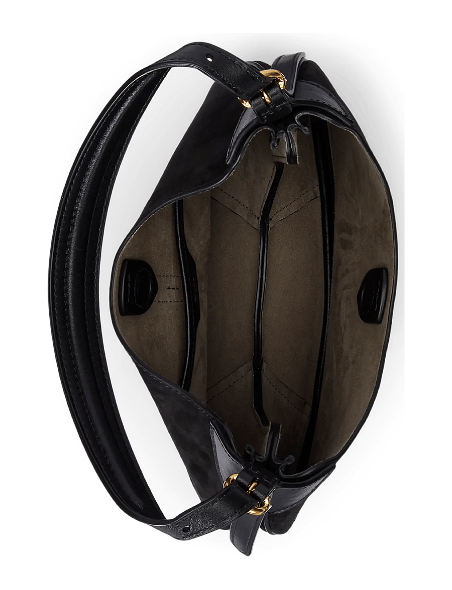 Polo Ralph Lauren - SUEDE/LEATHER-P ID SM SH S-SBA-SMA - schultertaschen - black/g l - 4