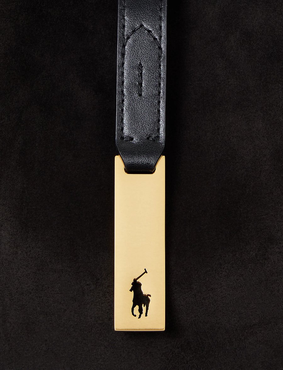 Polo Ralph Lauren - SUEDE/LEATHER-P ID SM SH S-SBA-SMA - schultertaschen - black/g l - 5