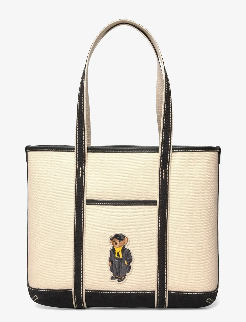 Polo Ralph Lauren - Polo Bear Canvas Small Shopper Tote - tote bags - ecru/black - 0