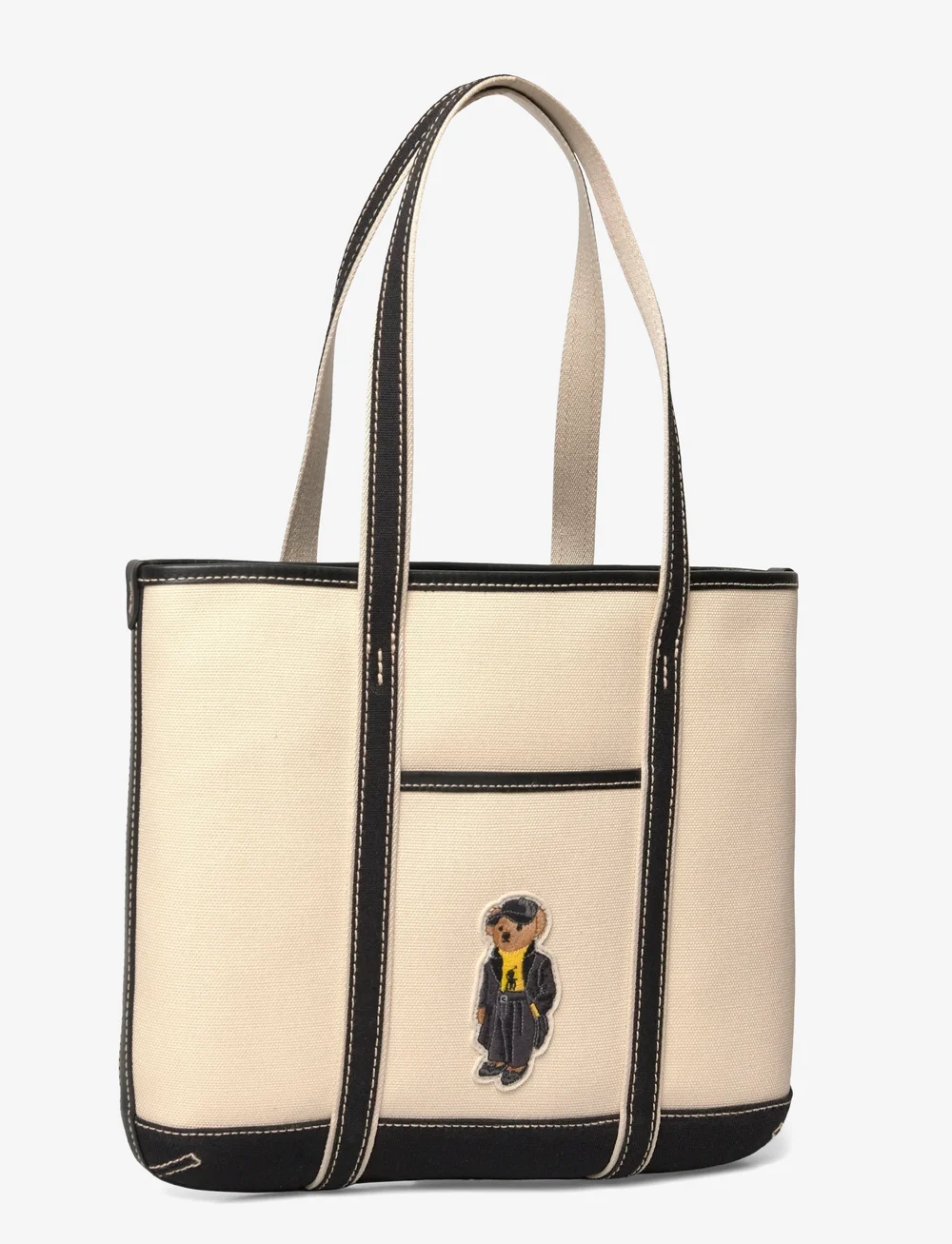 Polo Ralph Lauren - Polo Bear Canvas Small Shopper Tote - tote bags - ecru/black - 2