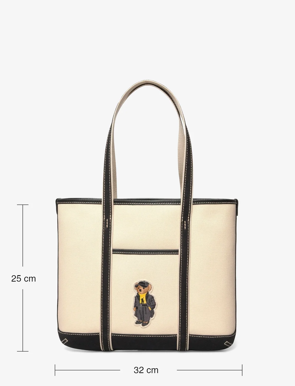 Polo Ralph Lauren - Polo Bear Canvas Small Shopper Tote - tote bags - ecru/black - 3
