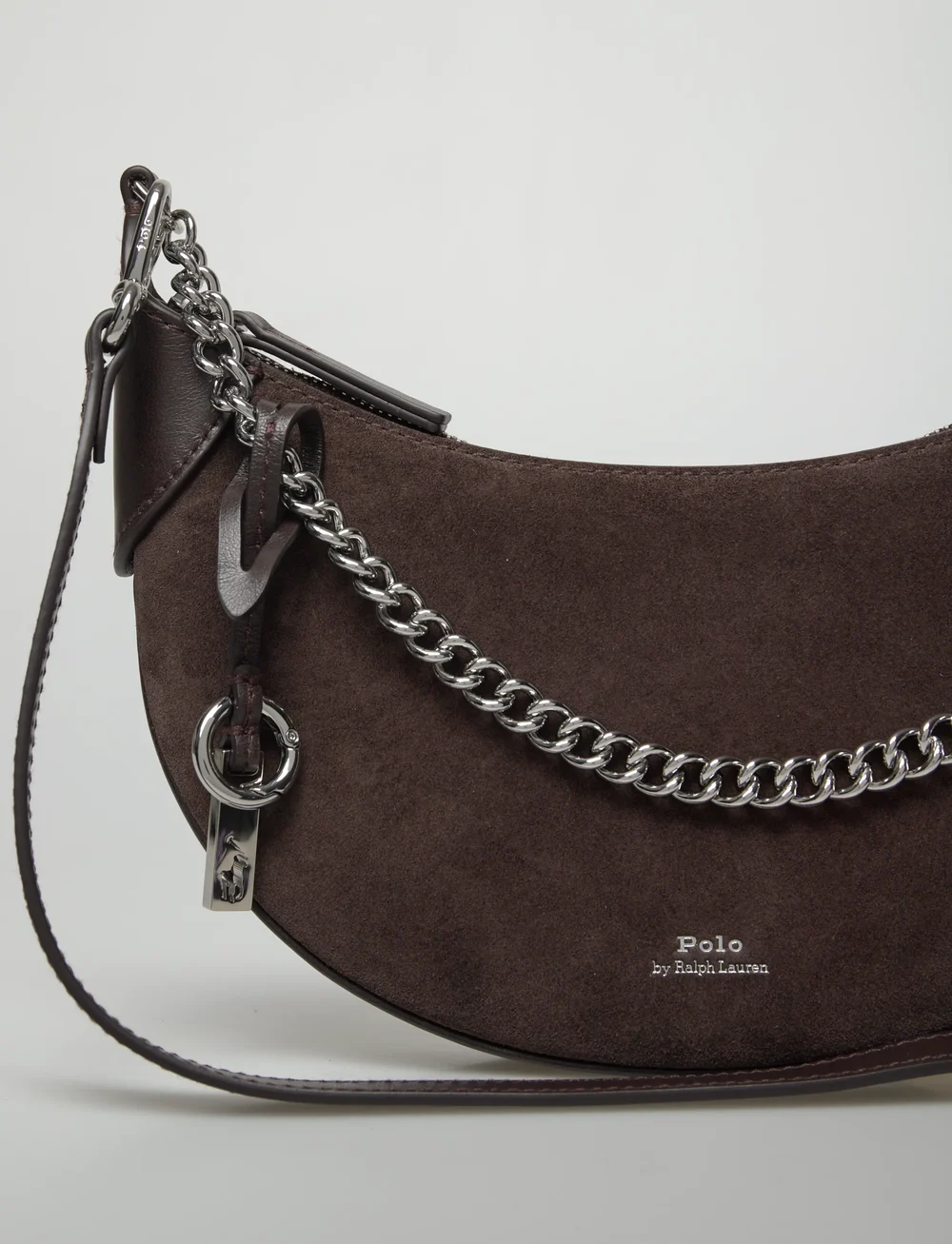 Polo Ralph Lauren - SUEDE/LEATHER-P ID MN CHN-CXB-SMA - torby na ramię - chocolate/tobacco - 3