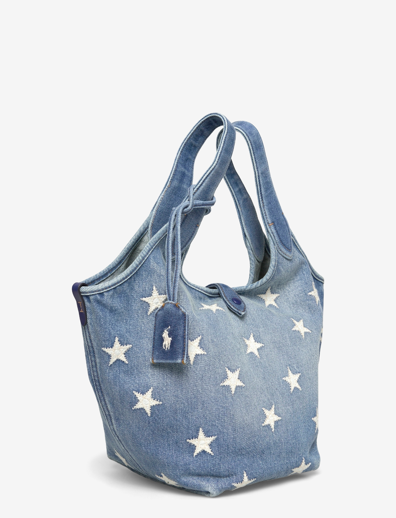 Polo Ralph Lauren - Polo Play Star-Appliqué Denim Tote - totes - christy wash - 2