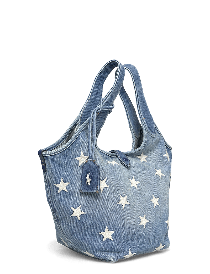 Polo Ralph Lauren - Polo Play Star-Appliqué Denim Tote - totes - christy wash - 2