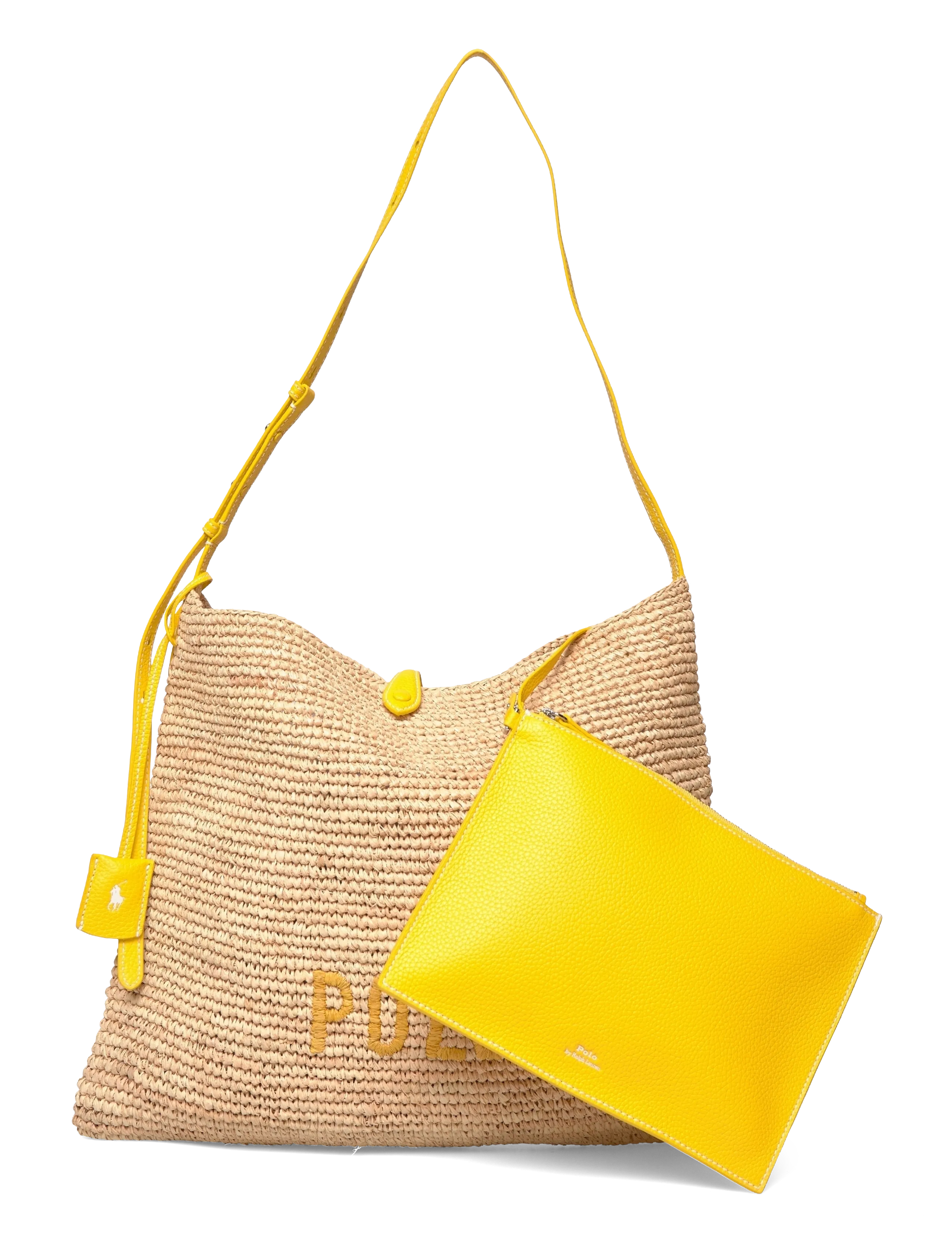 Polo Ralph Lauren Polo Play Raffia Messenger Bag -  - NATURAL/CANARY YE / yellow