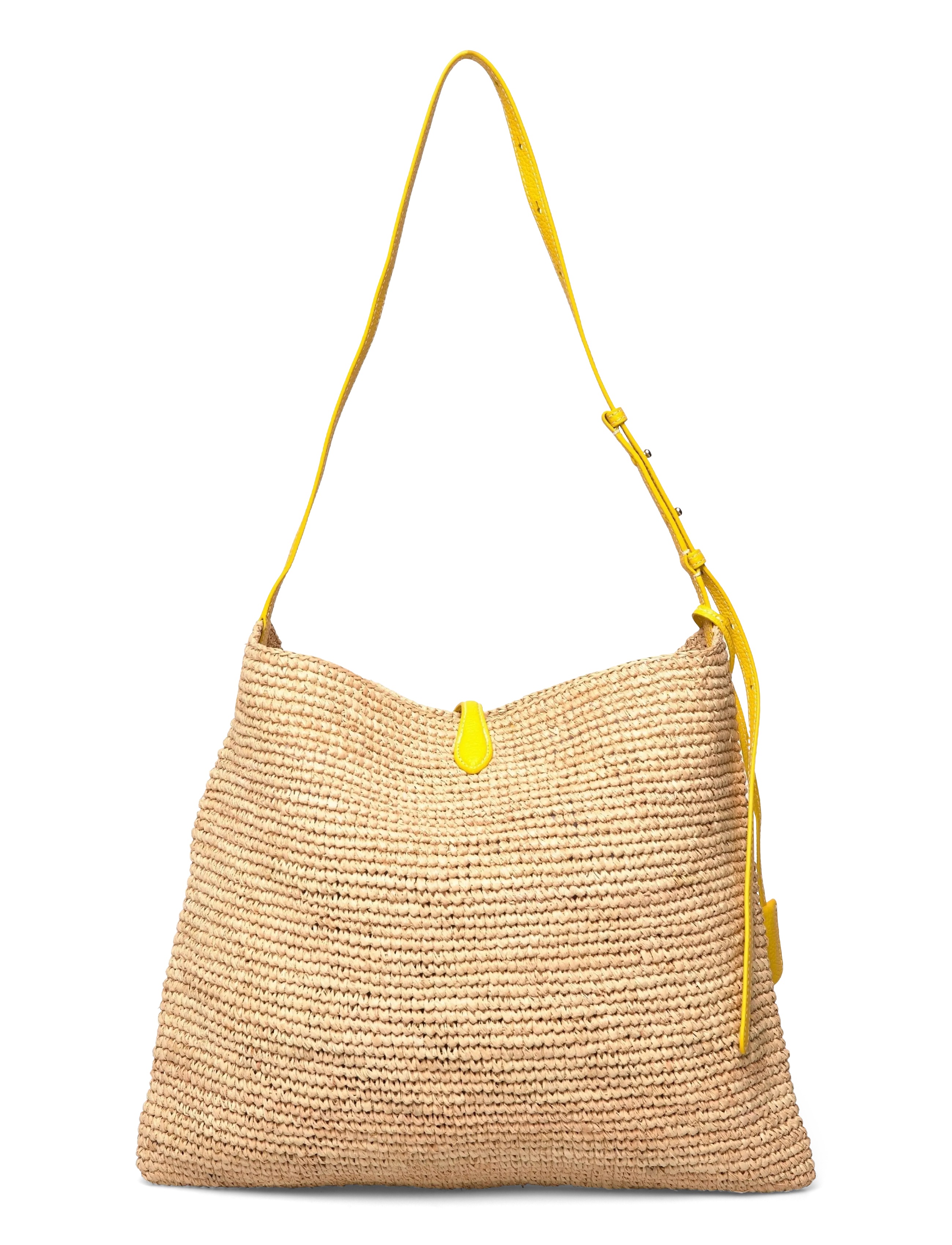 Polo Ralph Lauren - Polo Play Raffia Messenger Bag - strandtaschen - natural/canary ye - 1