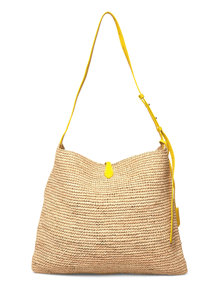 Polo Ralph Lauren - Polo Play Raffia Messenger Bag - rannakotid - natural/canary ye - 1