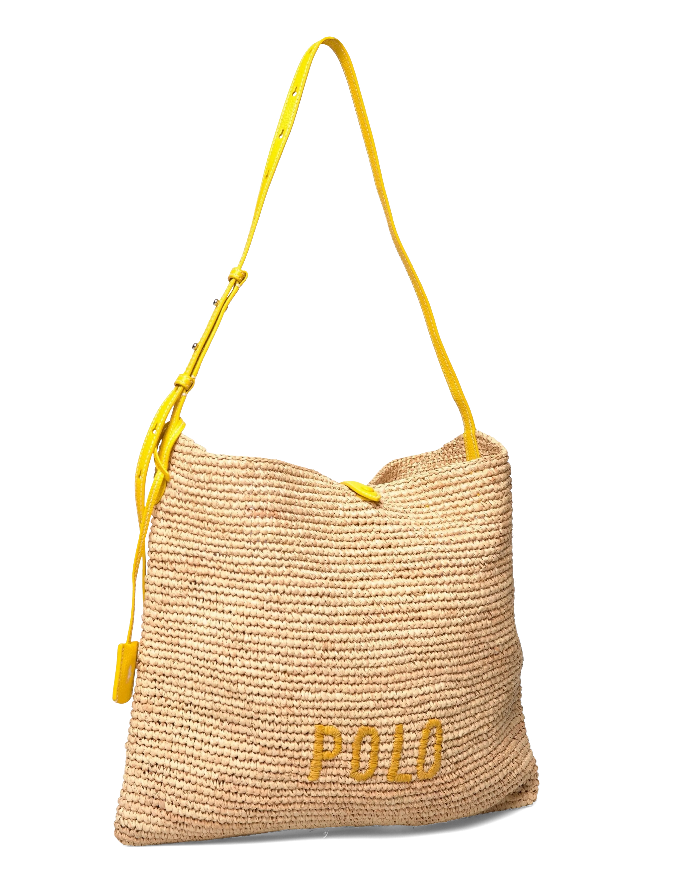 Polo Ralph Lauren - Polo Play Raffia Messenger Bag - strandtaschen - natural/canary ye - 2