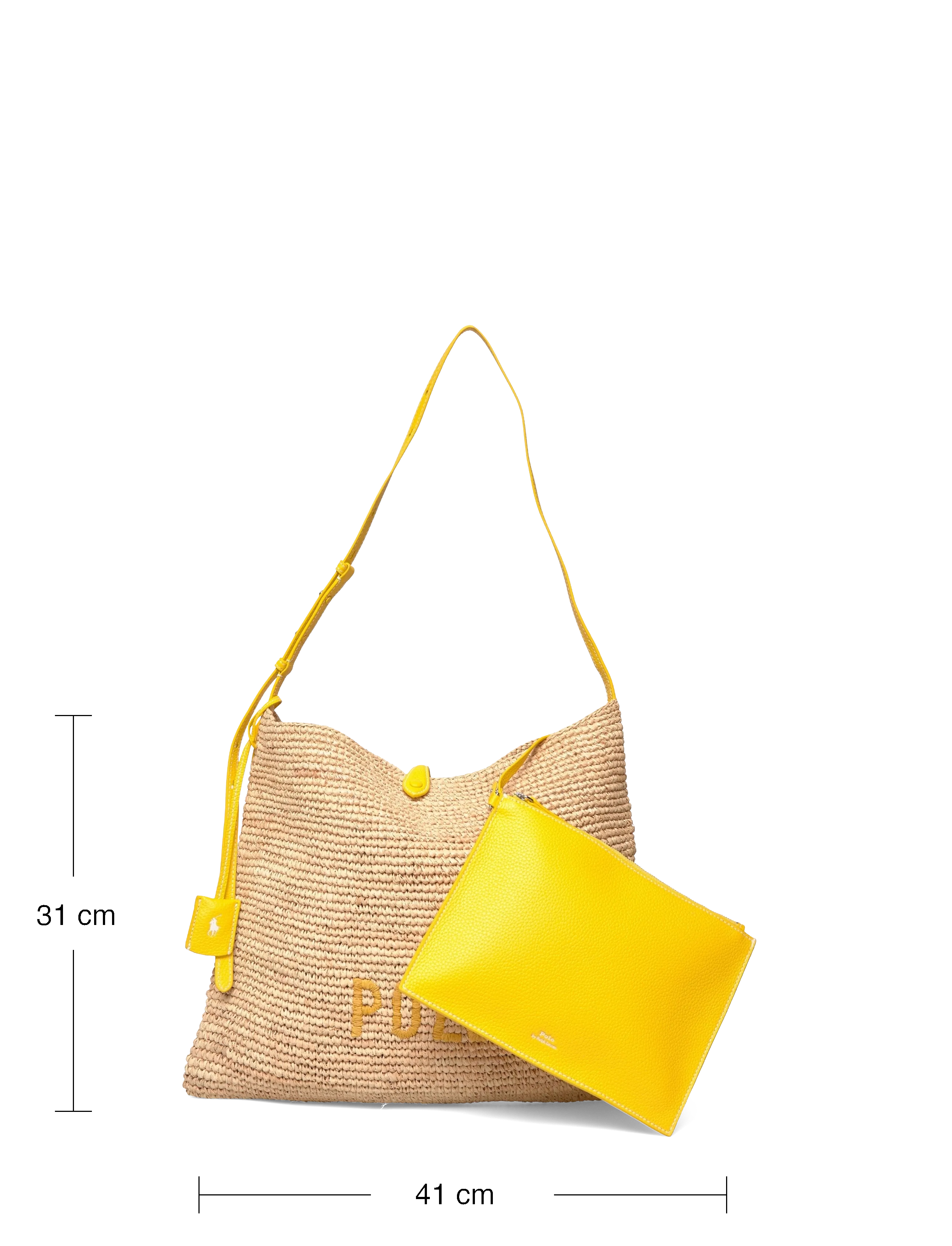 Polo Ralph Lauren - Polo Play Raffia Messenger Bag - strandtaschen - natural/canary ye - 3