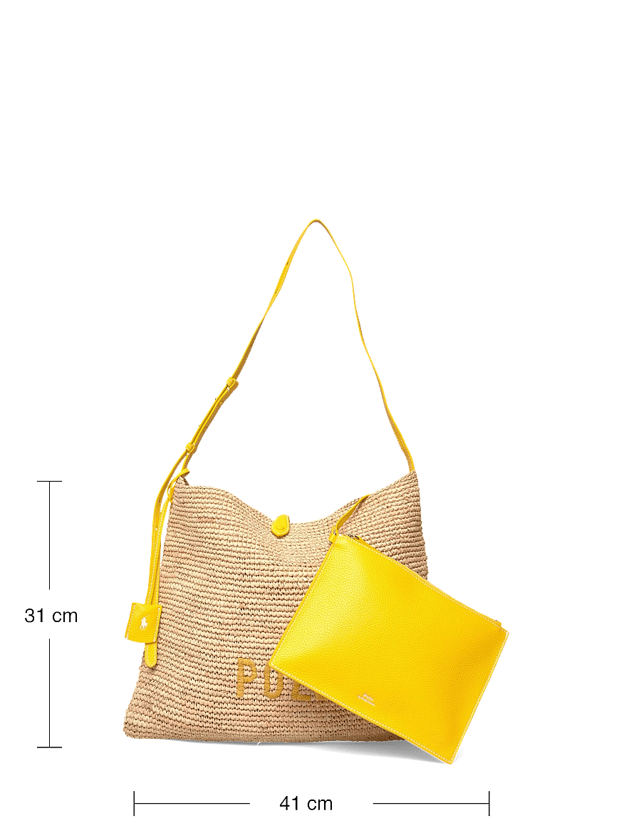 Polo Ralph Lauren - Polo Play Raffia Messenger Bag - rannakotid - natural/canary ye - 3