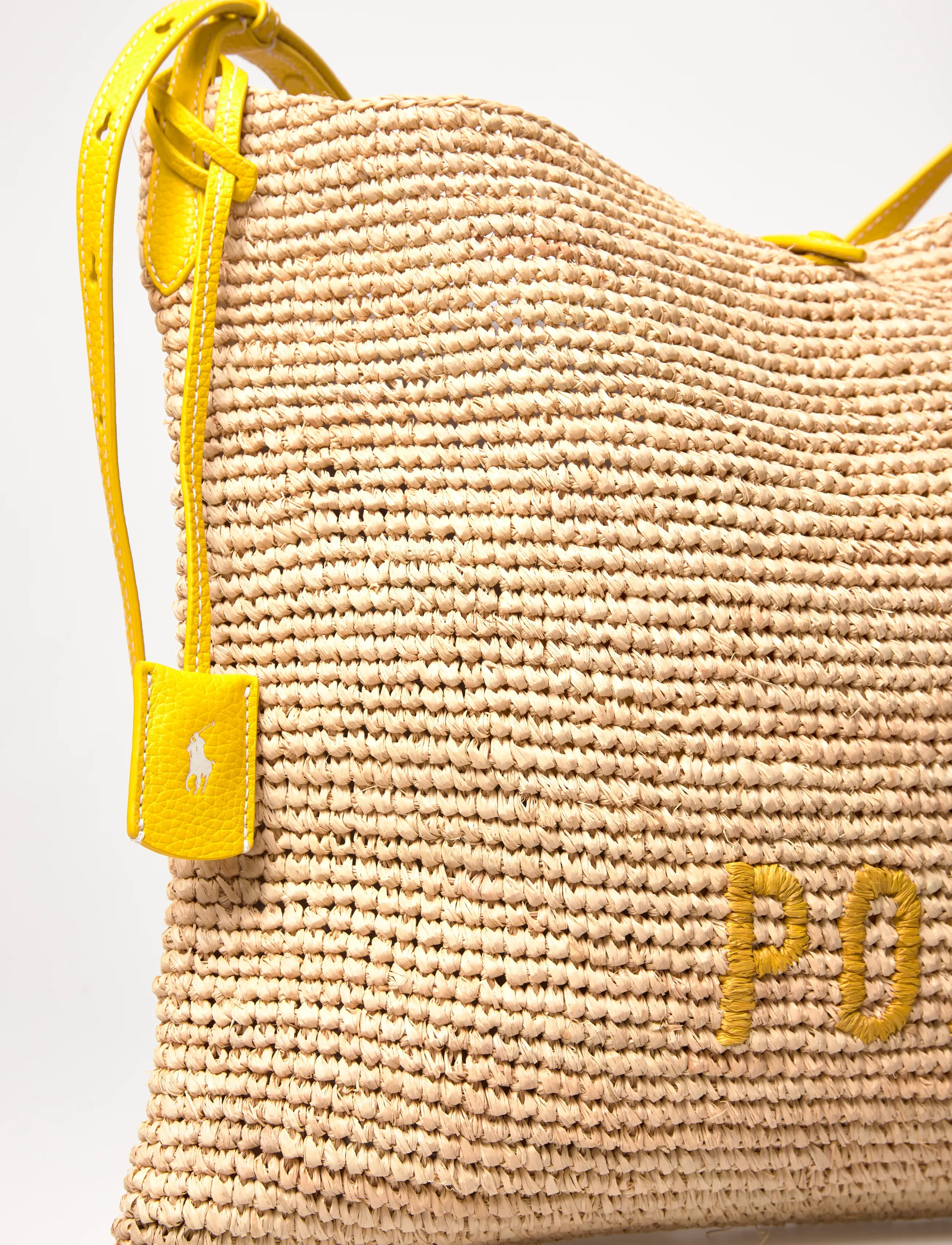 Polo Ralph Lauren - Polo Play Raffia Messenger Bag - strandtaschen - natural/canary ye - 4