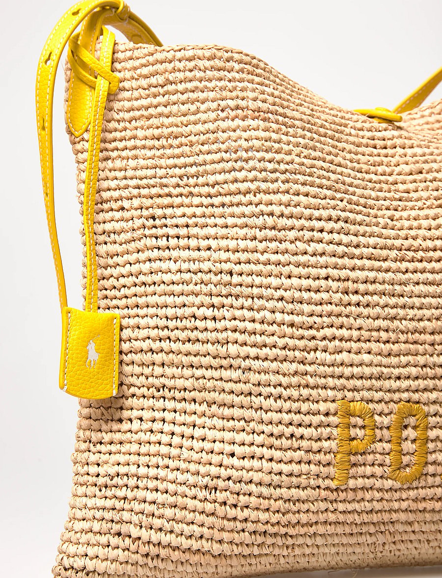 Polo Ralph Lauren - Polo Play Raffia Messenger Bag - rannakotid - natural/canary ye - 4