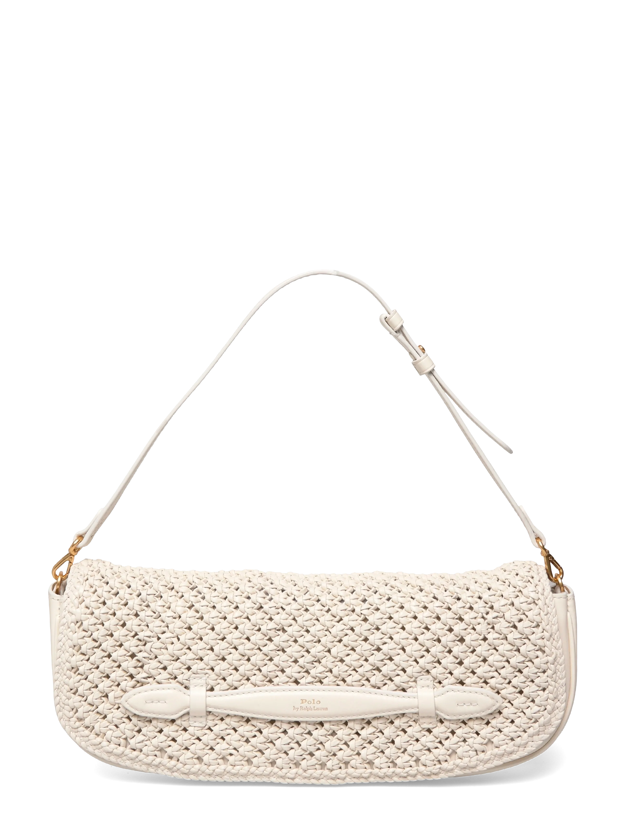 Polo Ralph Lauren Bellport Woven Leather Long-Flap Clutch, One Size, Designer, Creme - Small Shoulder Bags-crossbody Bags, Frauen