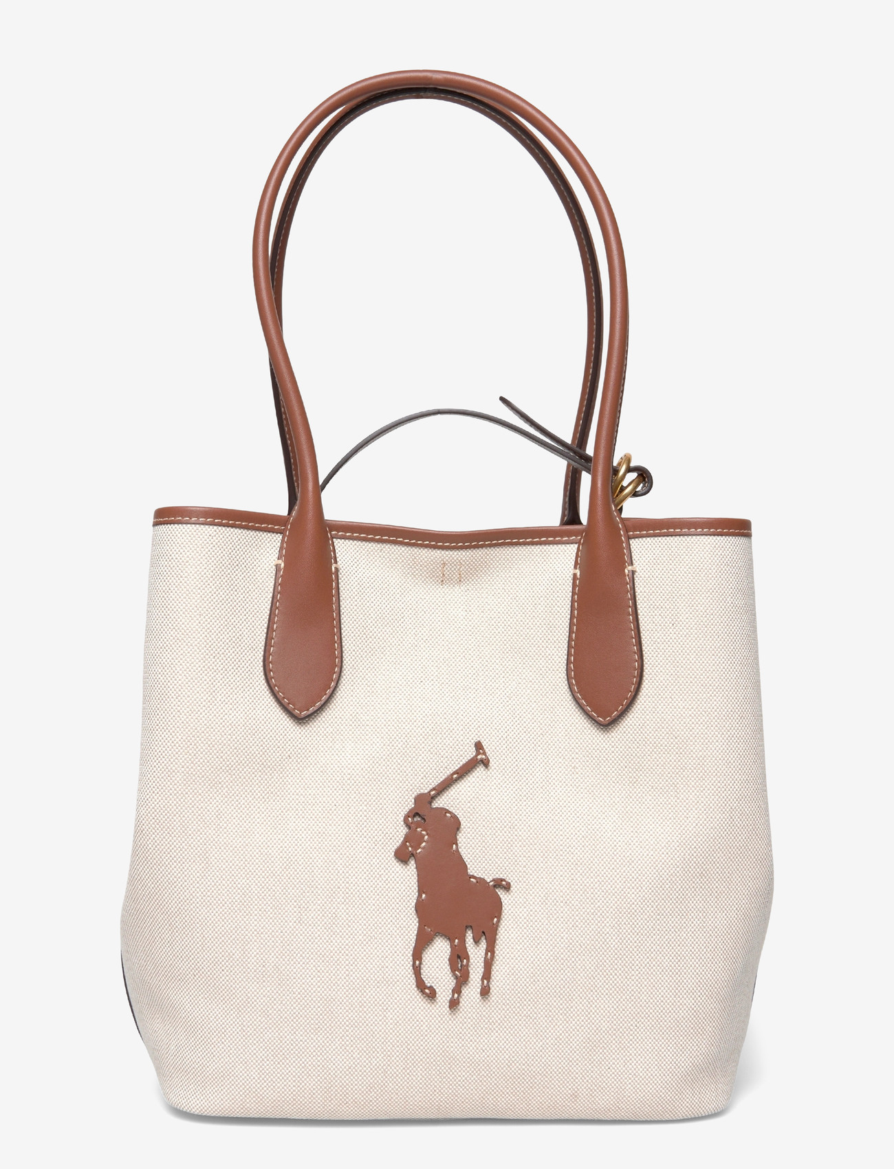 Polo Ralph Lauren - Bellport Canvas-Leather Medium Tote - tote bags - natural/cuoio - 0