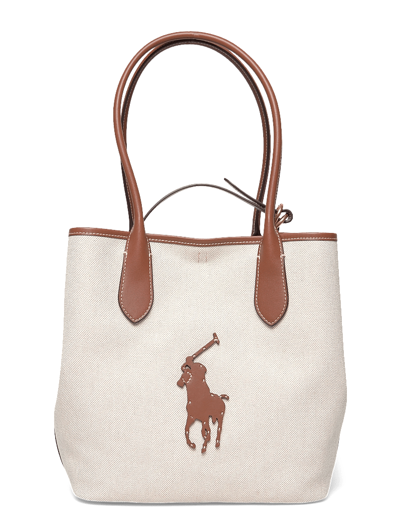 Polo Ralph Lauren - Bellport Canvas-Leather Medium Tote - tote bags - natural/cuoio - 0