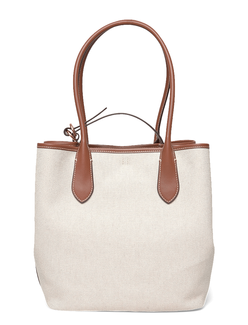 Polo Ralph Lauren - Bellport Canvas-Leather Medium Tote - tote bags - natural/cuoio - 1
