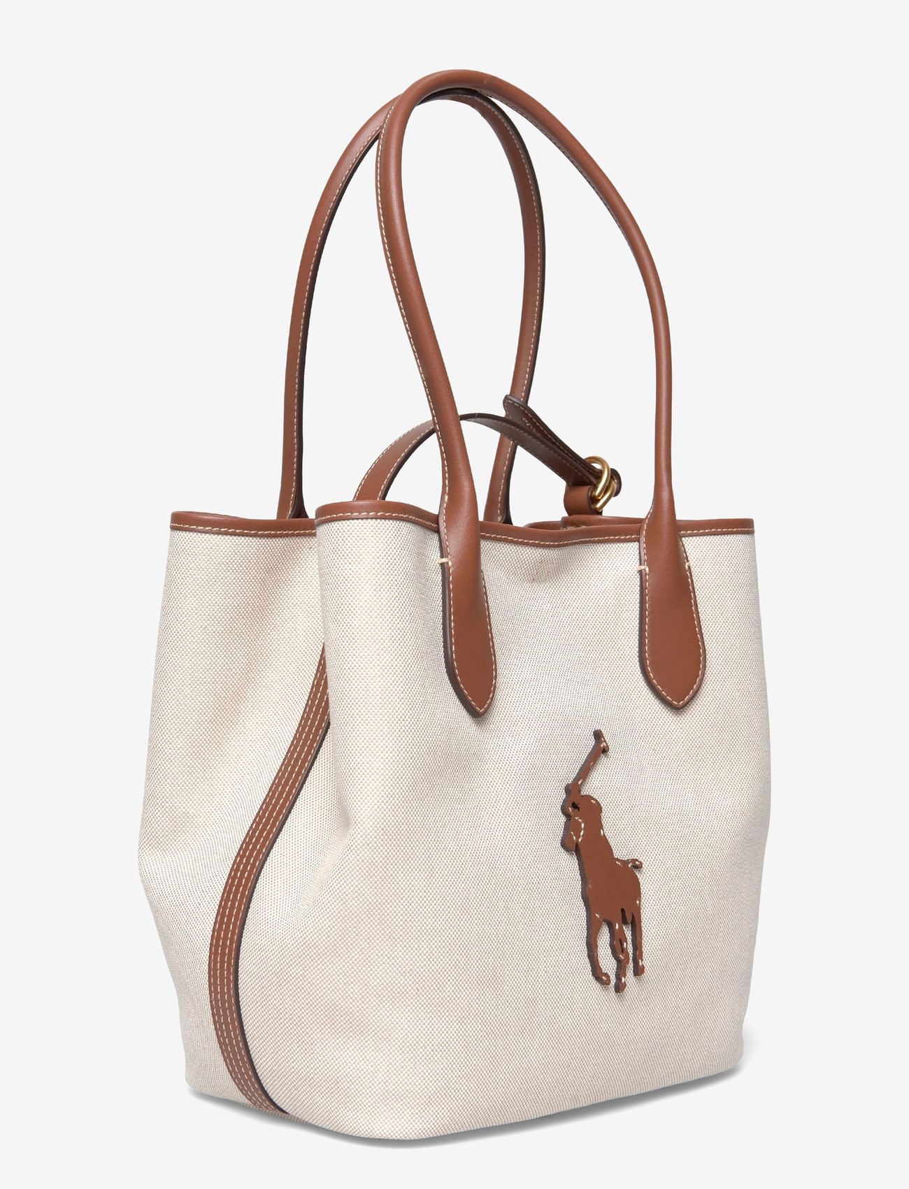 Polo Ralph Lauren - Bellport Canvas-Leather Medium Tote - tote bags - natural/cuoio - 2