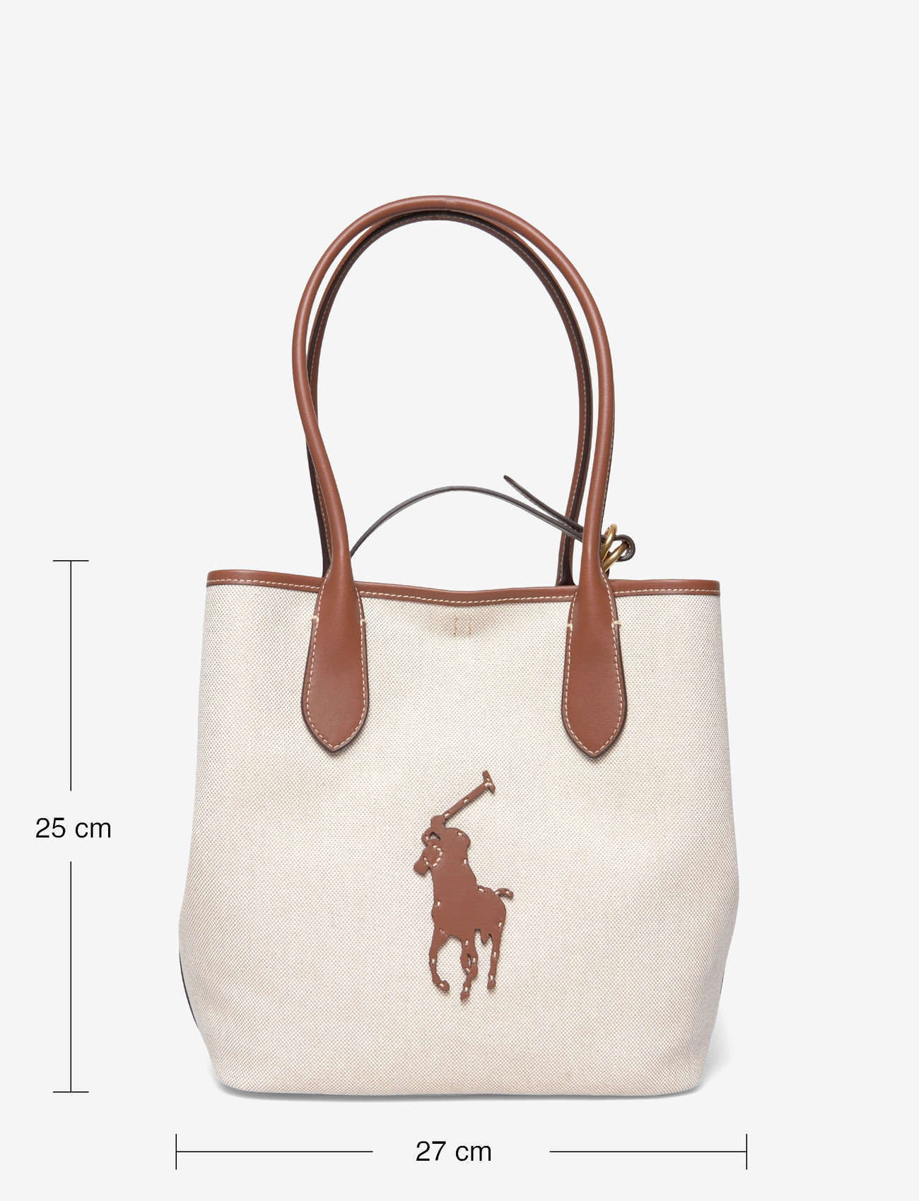 Polo Ralph Lauren - Bellport Canvas-Leather Medium Tote - tote bags - natural/cuoio - 3