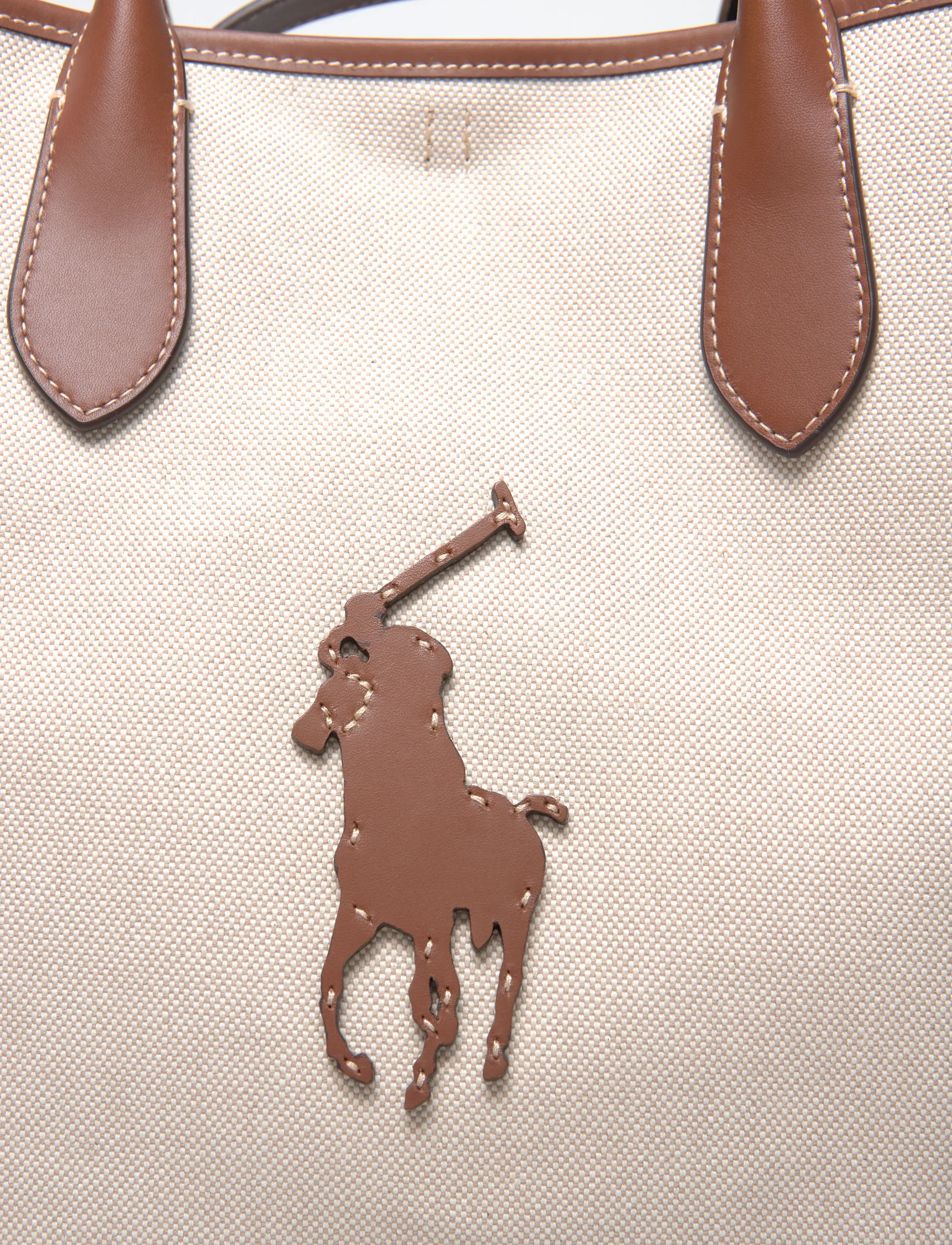 Polo Ralph Lauren - Bellport Canvas-Leather Medium Tote - natural/cuoio - 4