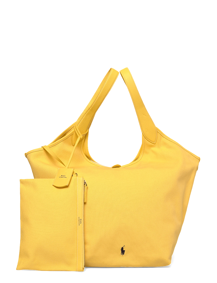 Polo Ralph Lauren - Polo Play Canvas-Leather Large Tote - kandekotid - collegiate yellow - 0