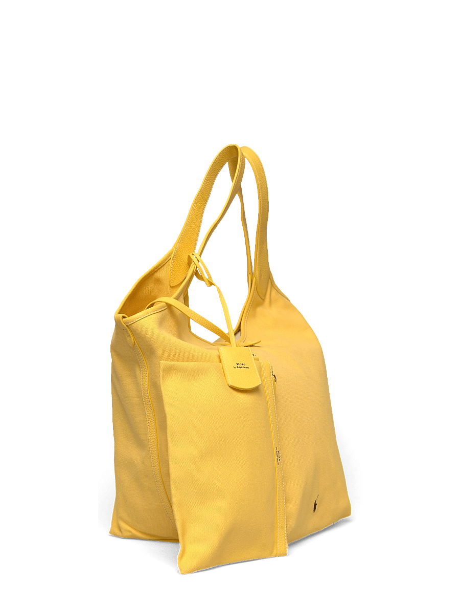 Polo Ralph Lauren - Polo Play Canvas-Leather Large Tote - kandekotid - collegiate yellow - 2