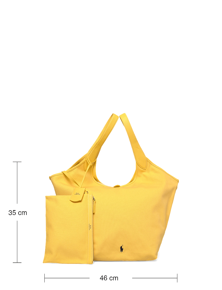 Polo Ralph Lauren - Polo Play Canvas-Leather Large Tote - kandekotid - collegiate yellow - 3