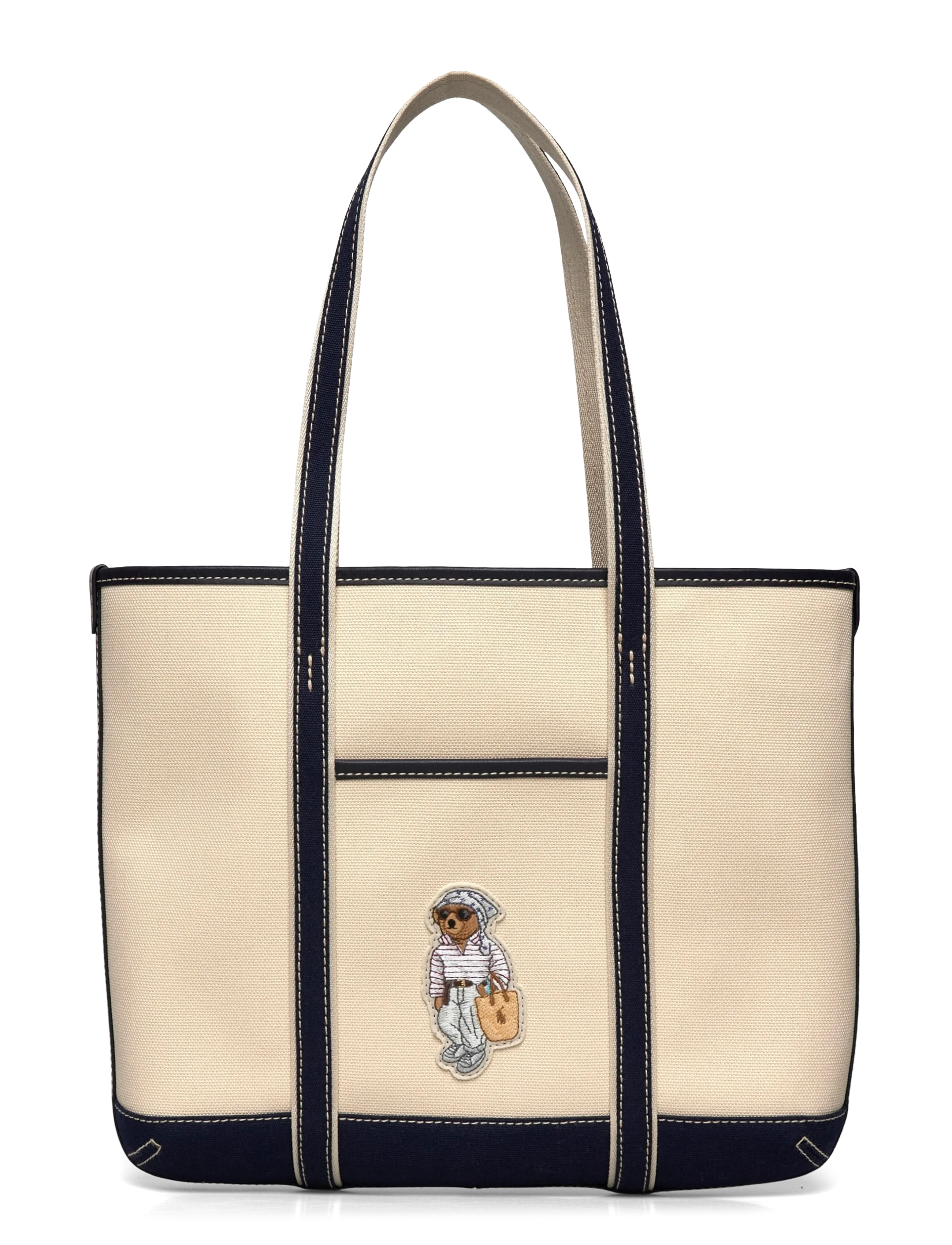 Polo Ralph Lauren Polo Bear Canvas Small Shopper Tote - Shoppers - ECRU/NEWPORT NAVY / cream
