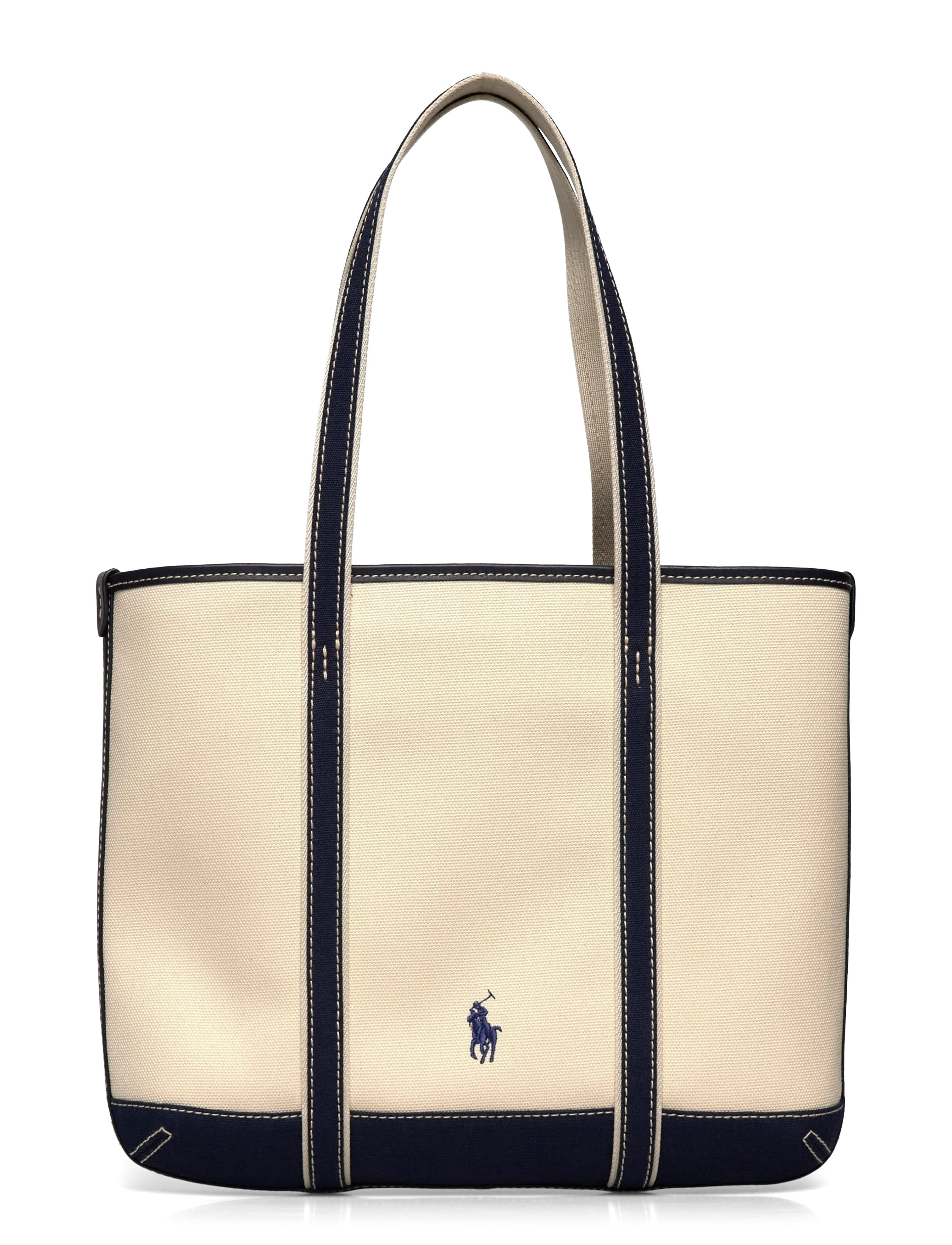 Polo Ralph Lauren - Polo Bear Canvas Small Shopper Tote - tote bags - ecru/newport navy - 1