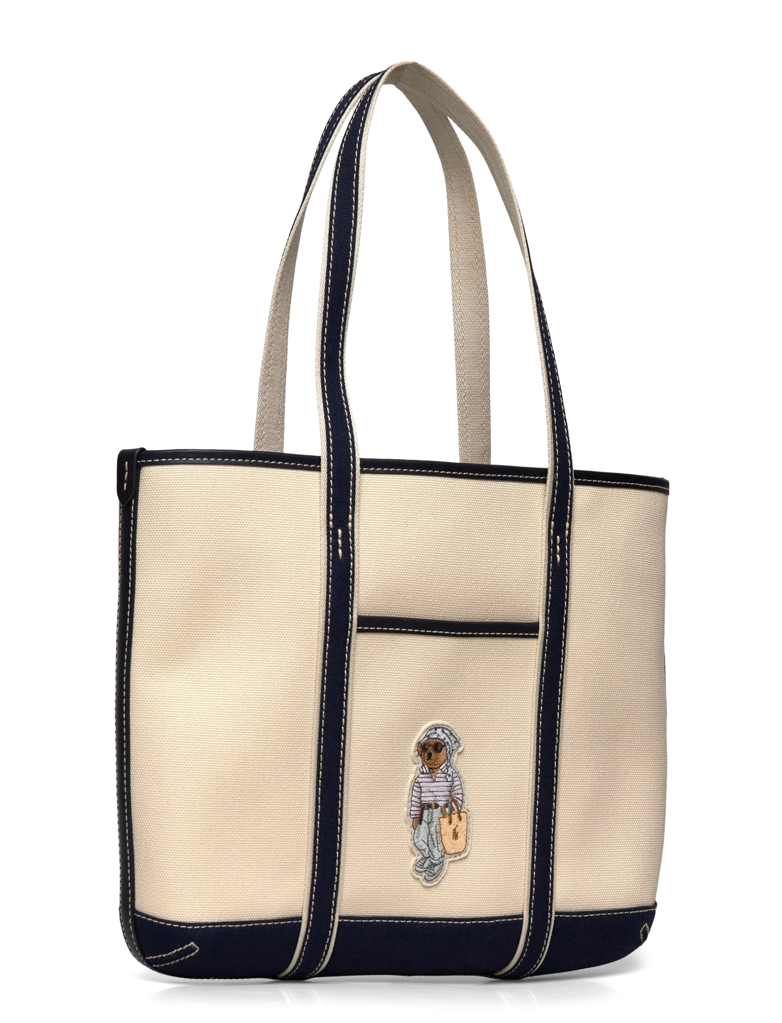 Polo Ralph Lauren - Polo Bear Canvas Small Shopper Tote - tote bags - ecru/newport navy - 2