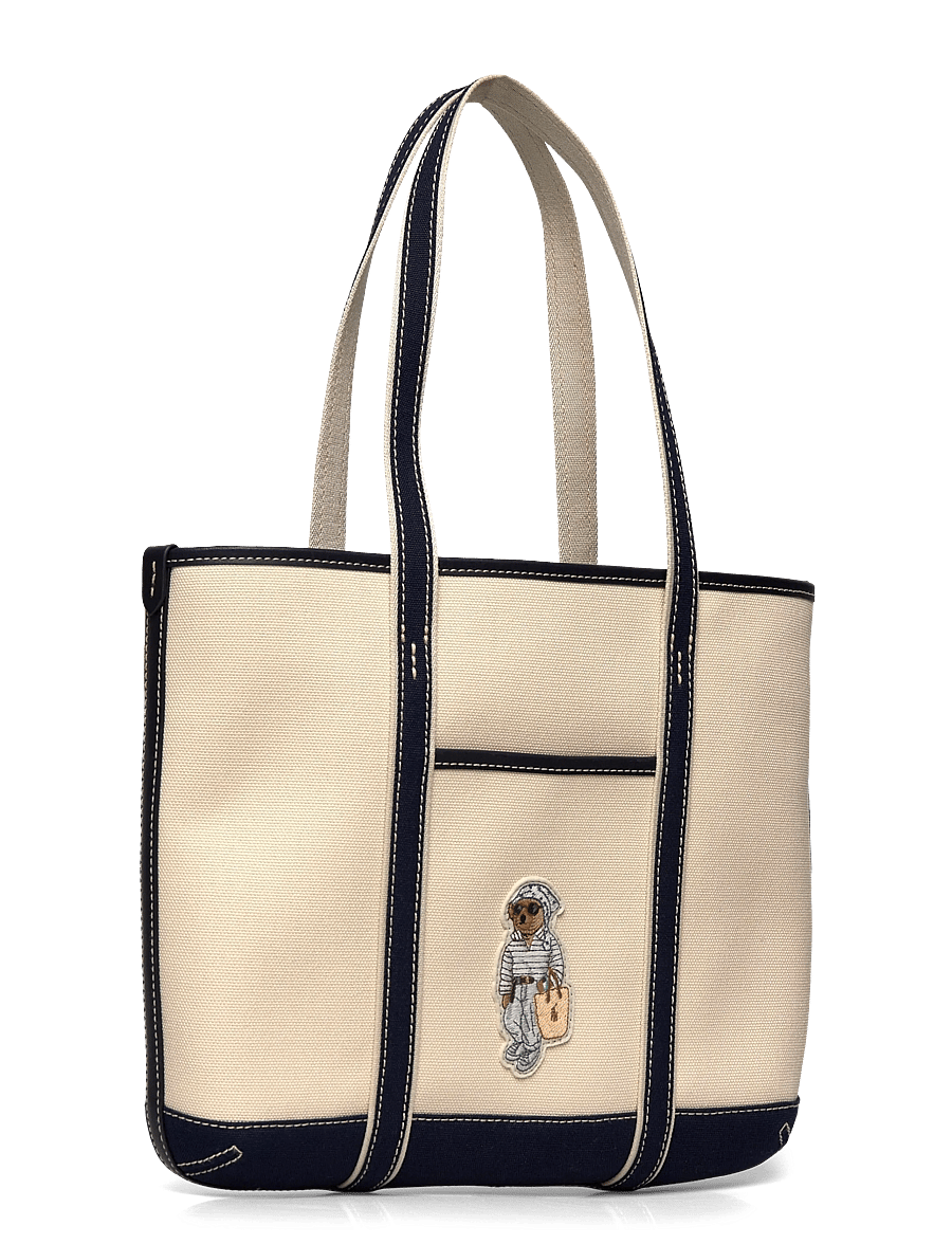 Polo Ralph Lauren - Polo Bear Canvas Small Shopper Tote - tote bags - ecru/newport navy - 2