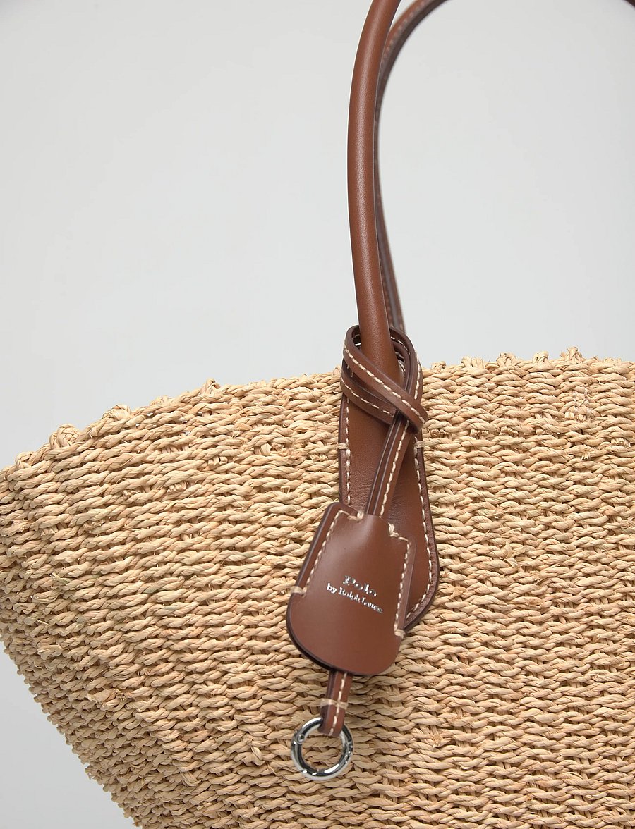 Polo Ralph Lauren - Raffia Medium Basket-Weave Tote - cabas - natural/cuoio - 4