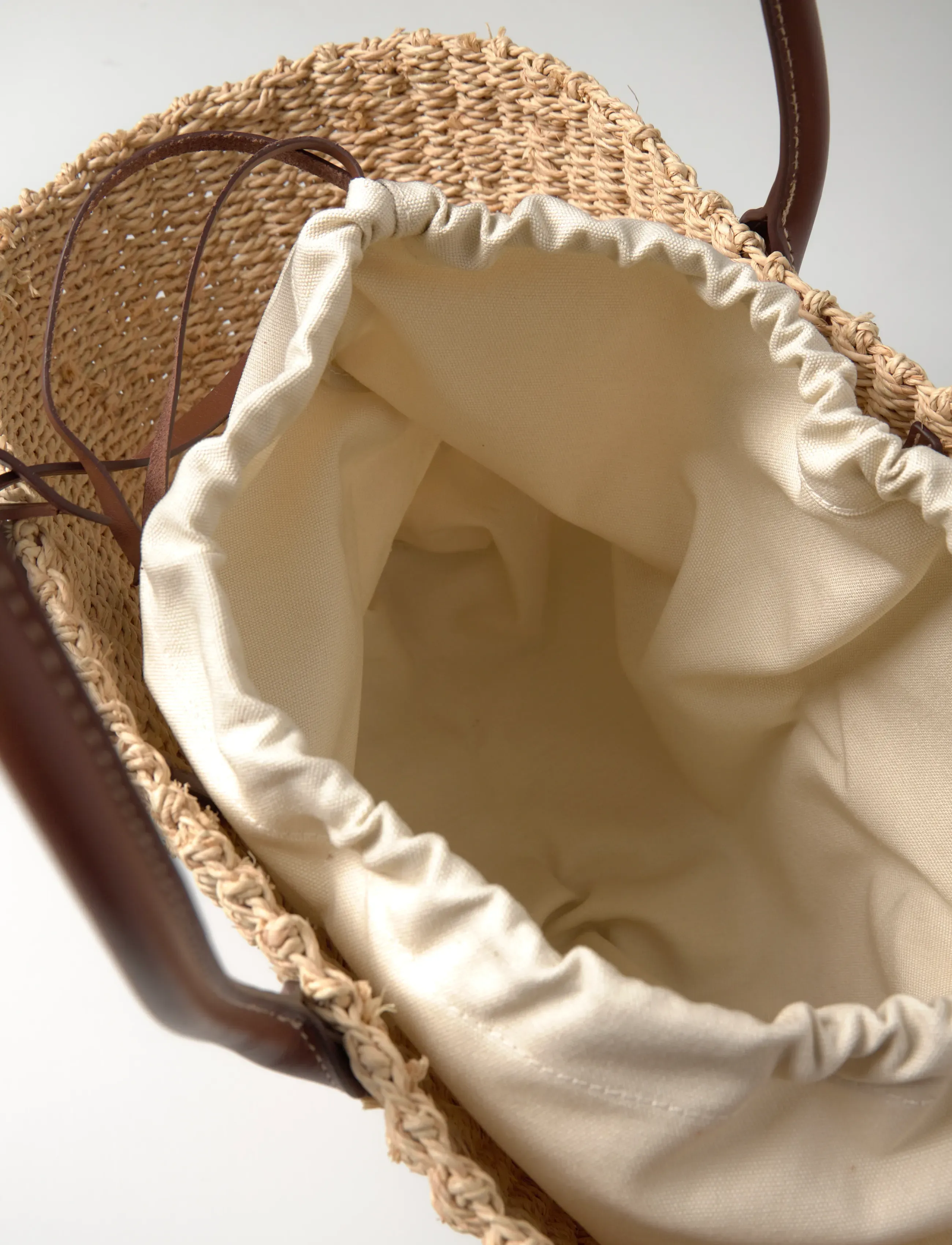 Polo Ralph Lauren - Raffia Medium Basket-Weave Tote - cabas - natural/cuoio - 5