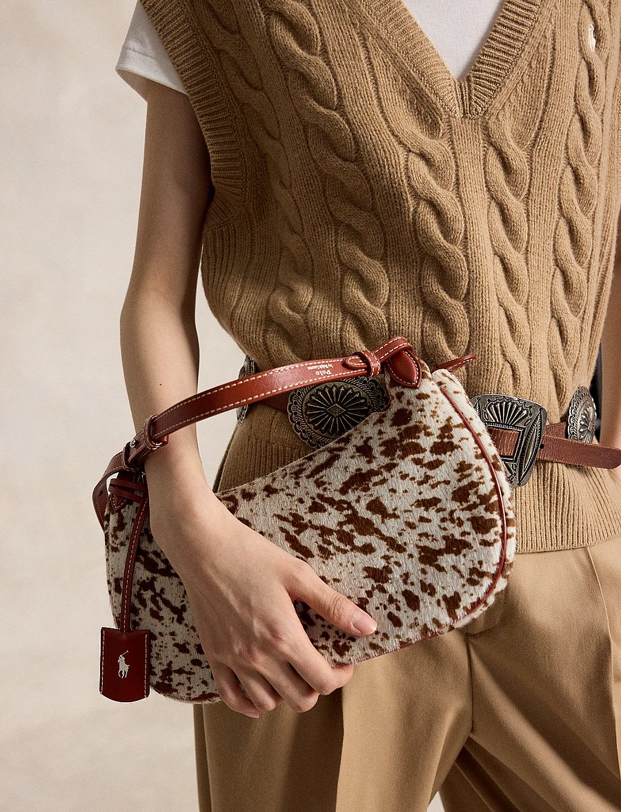 Polo Ralph Lauren - HAIRCALF-PLY SLNG SHD-SBA-SMA - schultertaschen - spotted brown mul - 0