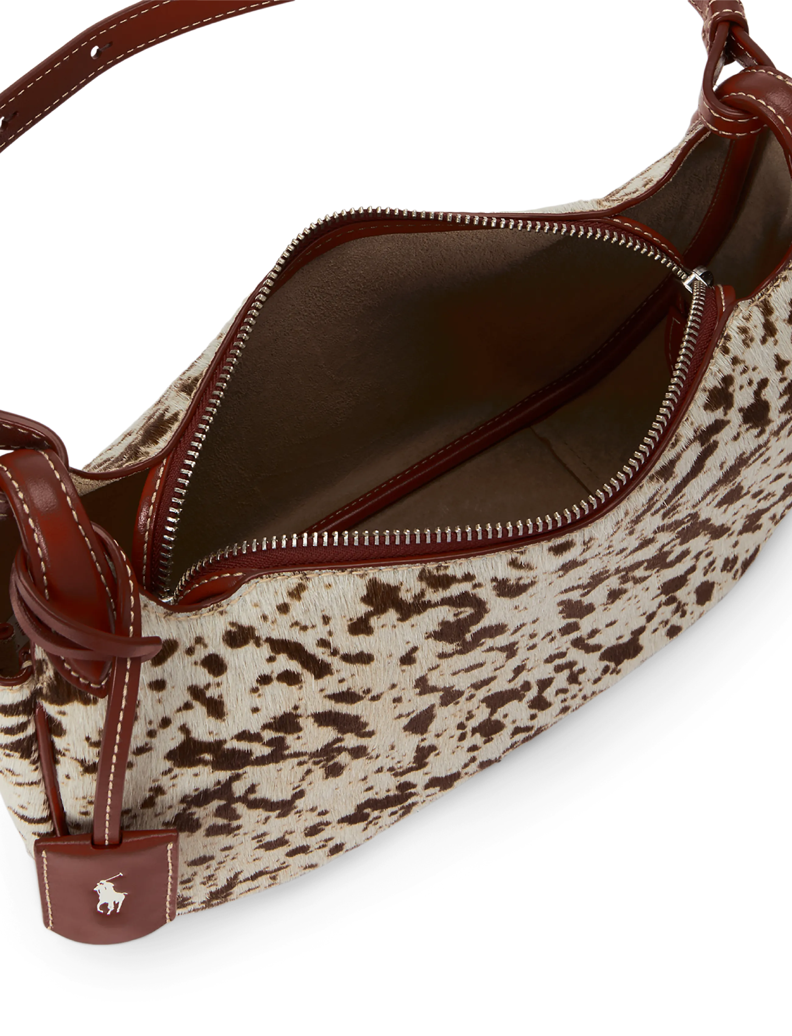Polo Ralph Lauren - HAIRCALF-PLY SLNG SHD-SBA-SMA - schultertaschen - spotted brown mul - 4
