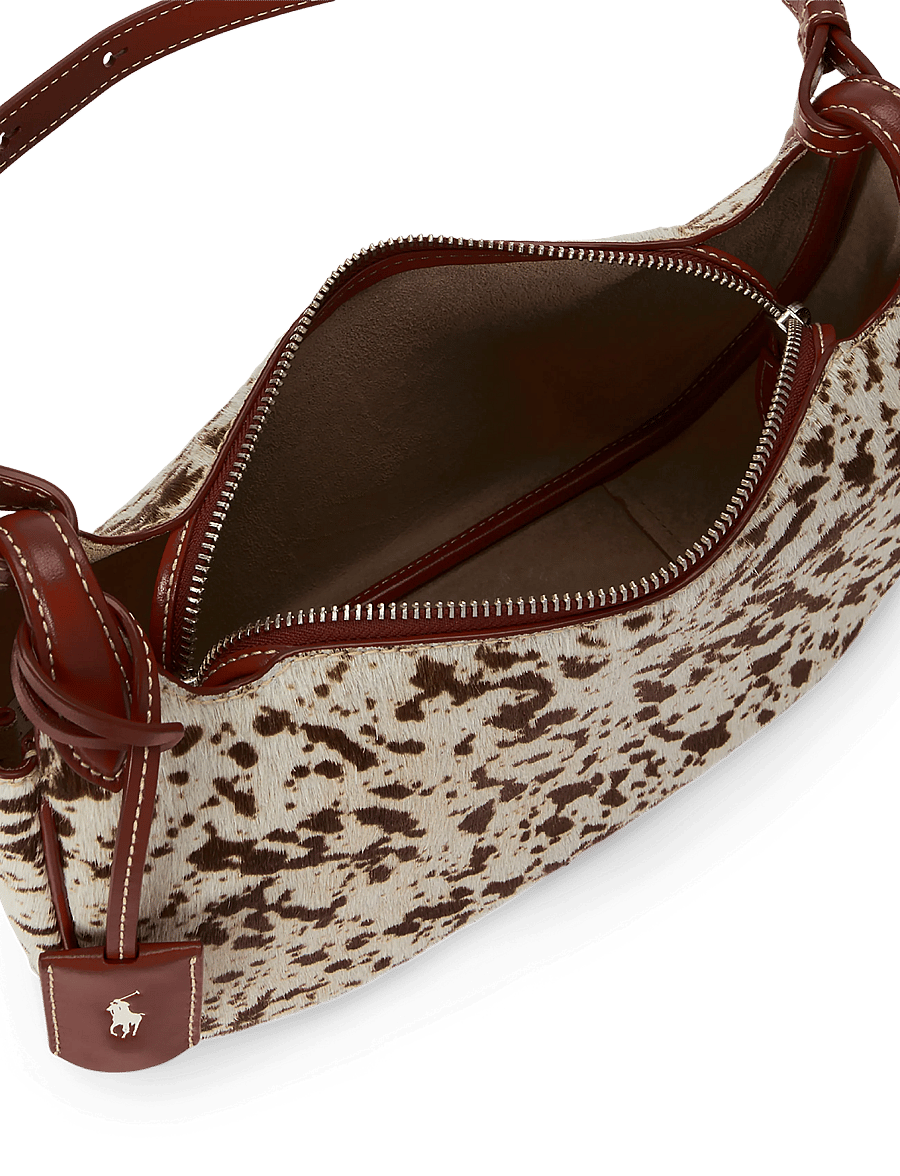 Polo Ralph Lauren - HAIRCALF-PLY SLNG SHD-SBA-SMA - schultertaschen - spotted brown mul - 4