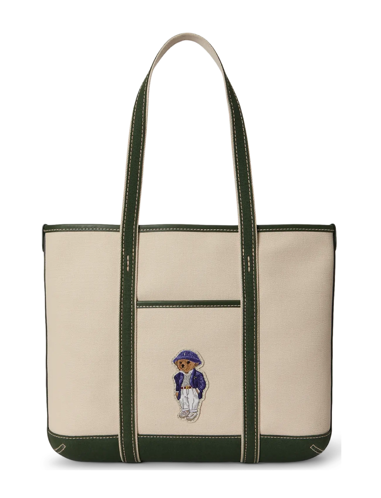 Polo Ralph Lauren Polo Bear Canvas Small Shopper Tote - Shoppers & Tote Bags - ECRU/JUNIPER / cream