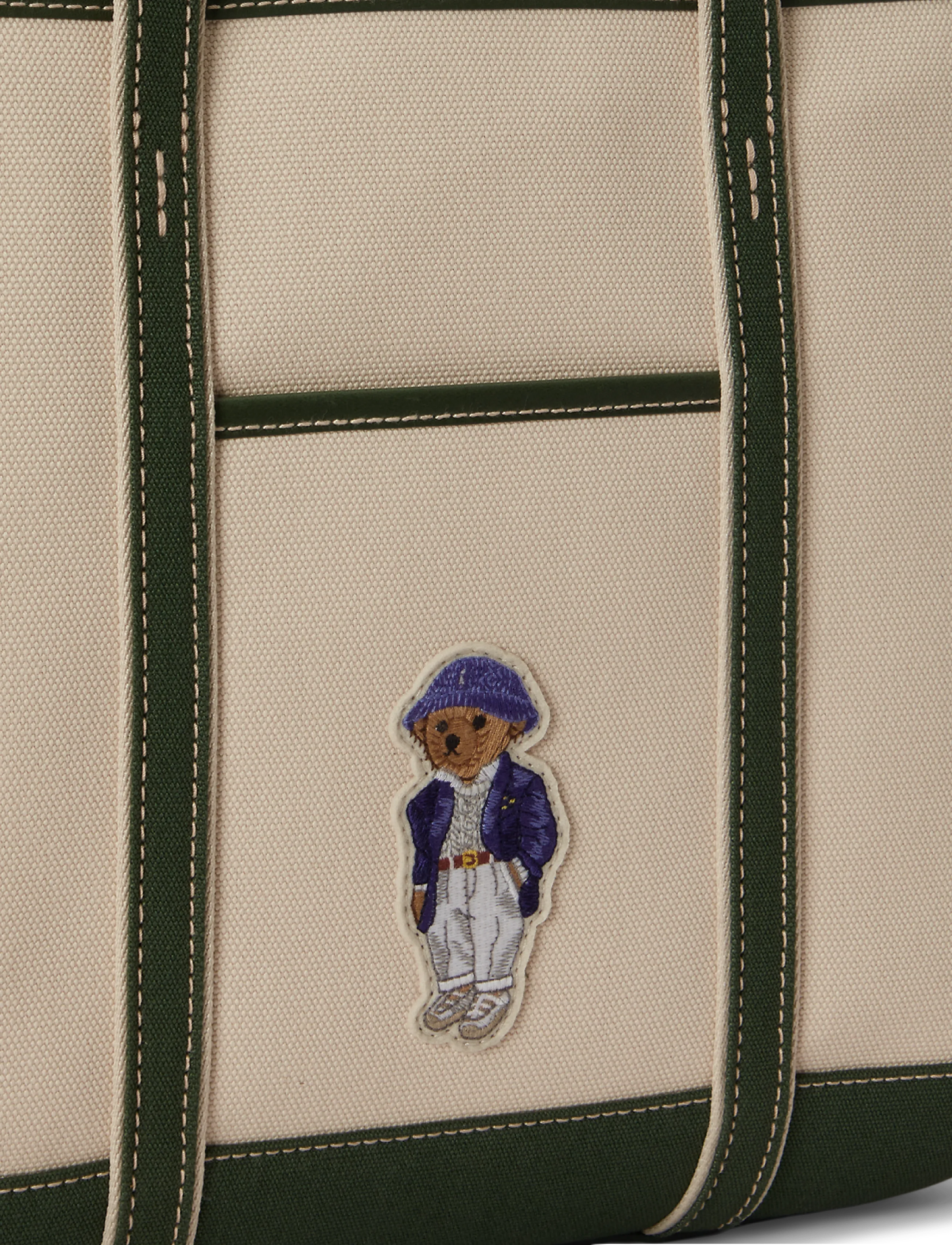 Polo Ralph Lauren - Polo Bear Canvas Small Shopper Tote - shoppere - ecru/juniper - 5