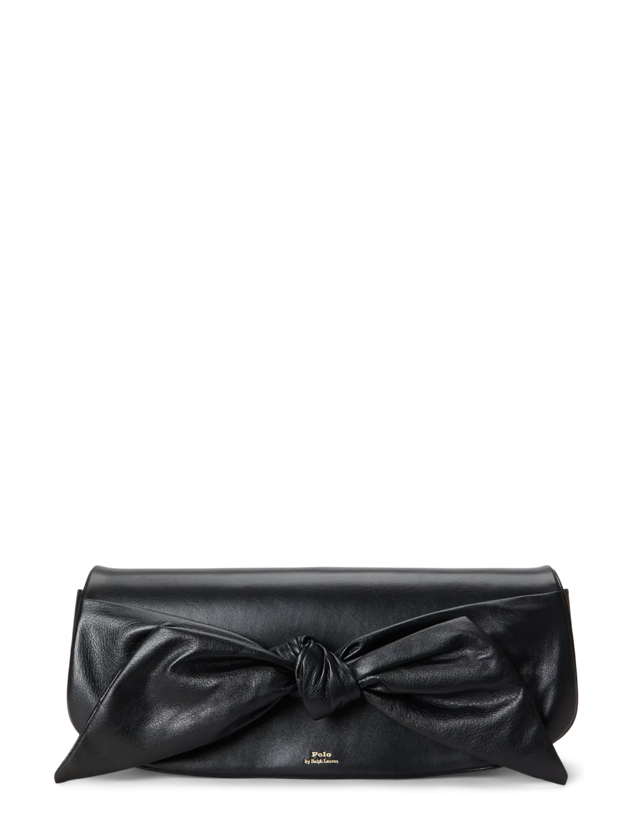 Polo Ralph Lauren Bellport Leather Bow Long-Flap Clutch - Ralph Lauren - BLACK / black