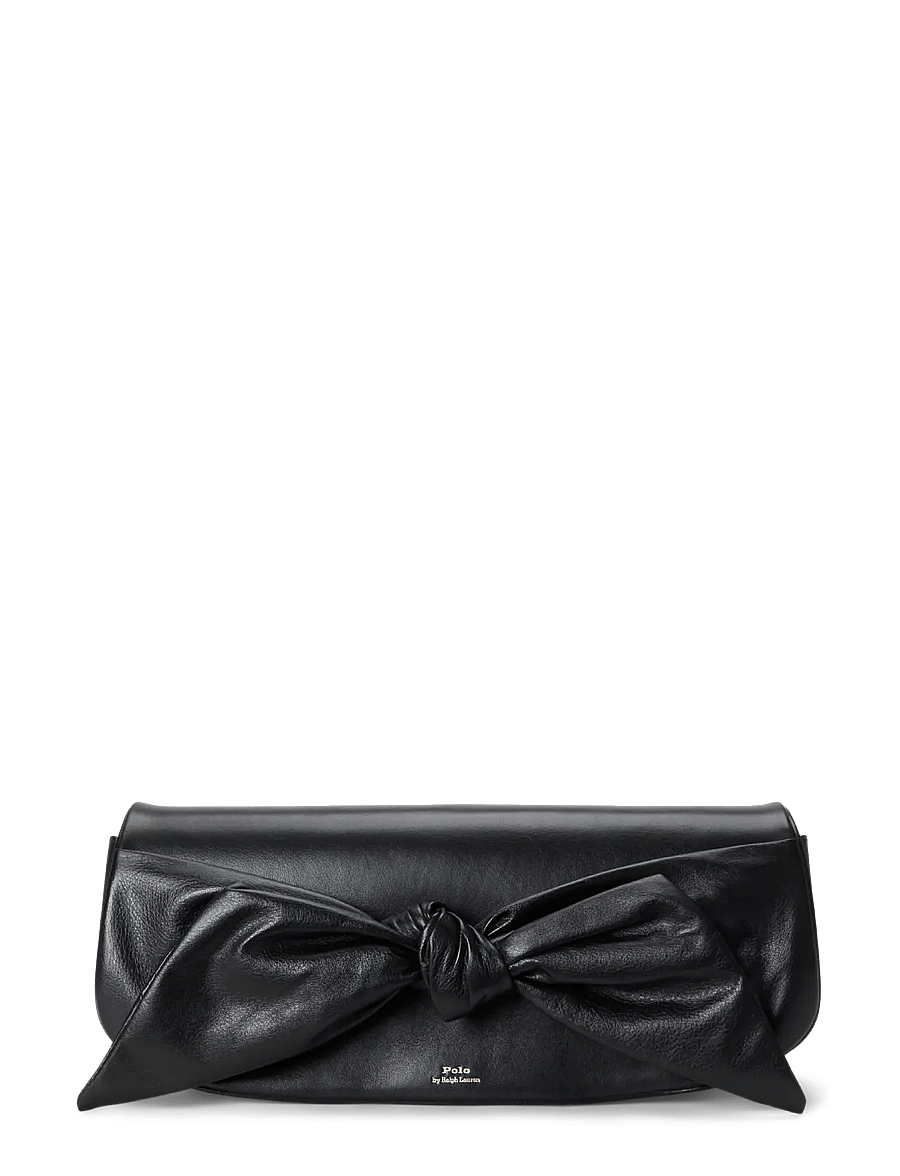 Polo Ralph Lauren - Bellport Leather Bow Long-Flap Clutch - black - 0