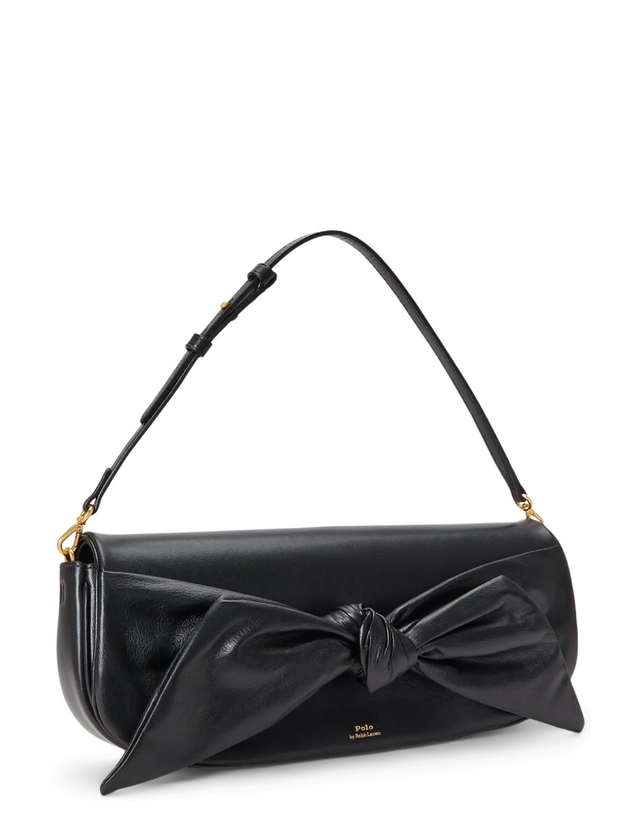 Polo Ralph Lauren - Bellport Leather Bow Long-Flap Clutch - black - 2