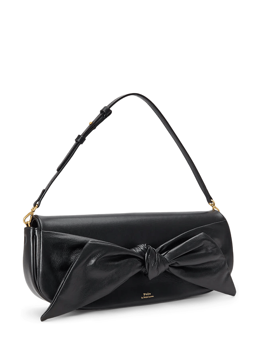 Polo Ralph Lauren - Bellport Leather Bow Long-Flap Clutch - black - 2